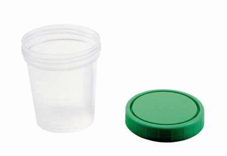 Specimen Container AMSure 120 mL (4 oz.) Screw Cap Patient Information Poly Bagged Sterile / Sterile Inside Only