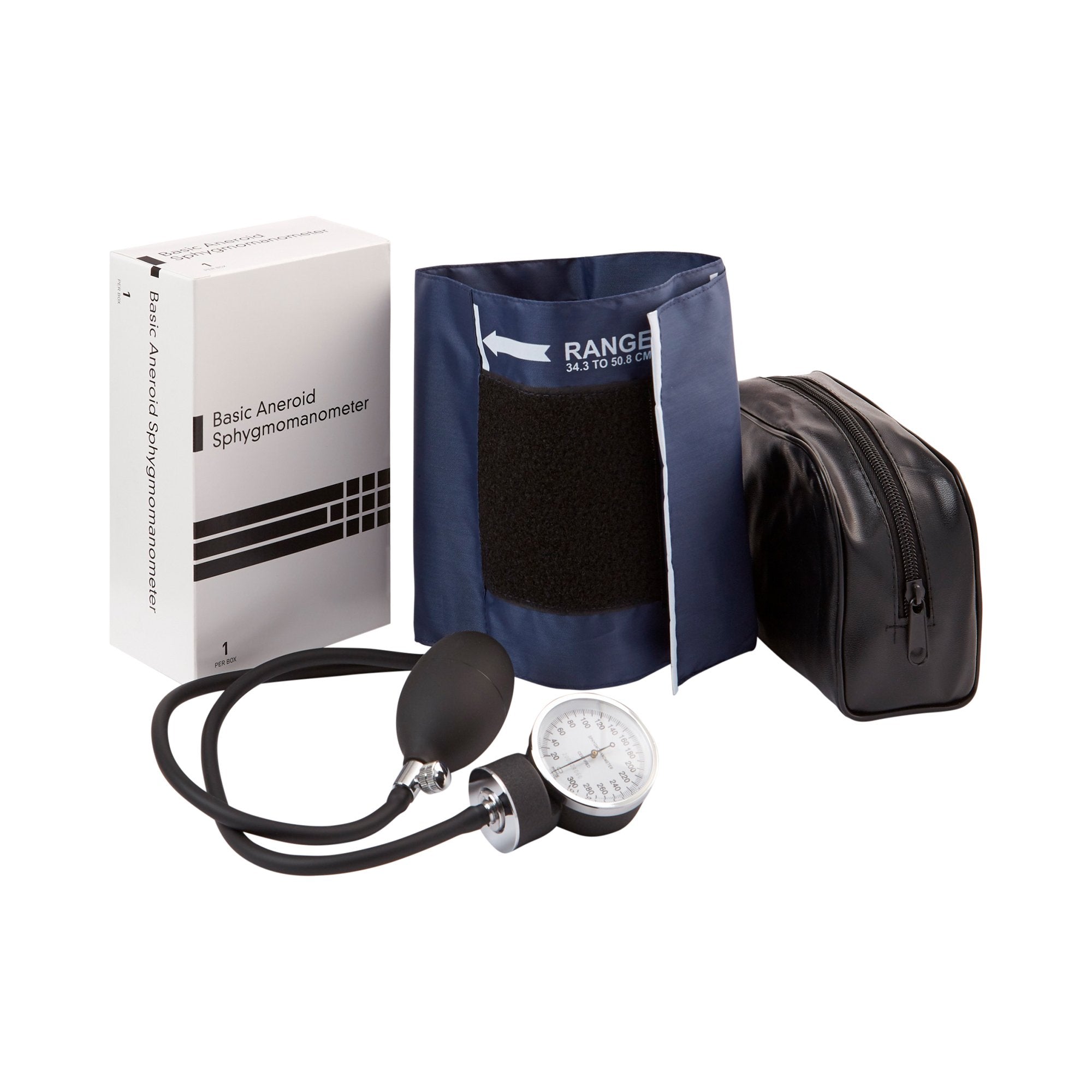 Aneroid Sphygmomanometer Unit BASIC Large Adult Cuff Nylon Cuff 34   50 cm Pocket Aneroid