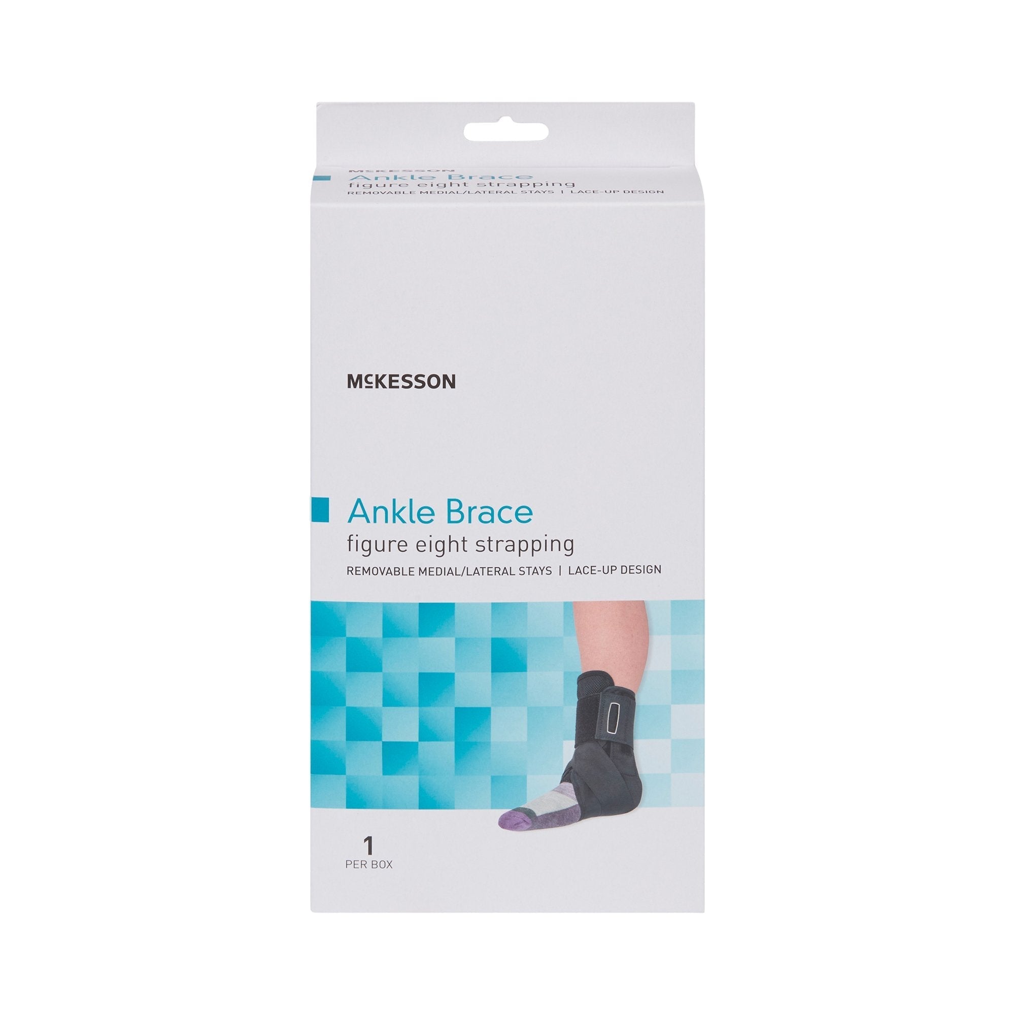 Ankle Brace McKesson Large Lace Up / Figure 8 Strap / Hook and Loop Closure Foot