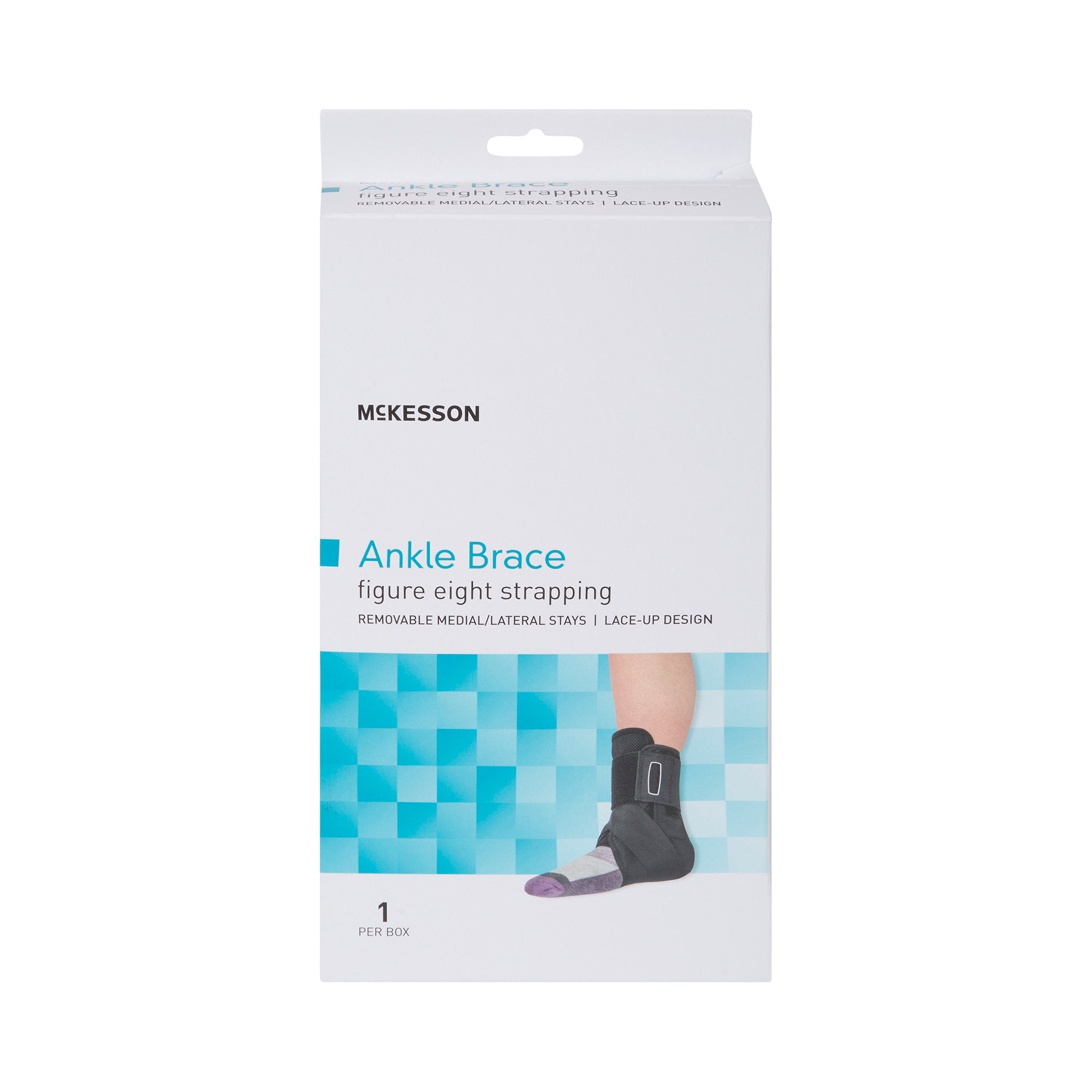 Ankle Brace McKesson X Small Lace Up / Figure 8 Strap / Hook and Loop Closure Foot