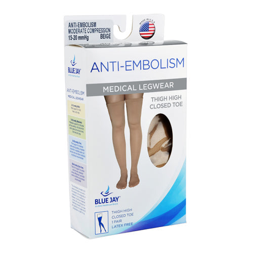 Anti embolism Stockings  X lrg 15 20mmhg Thigh Hi  Closed Toe   All Care Store 