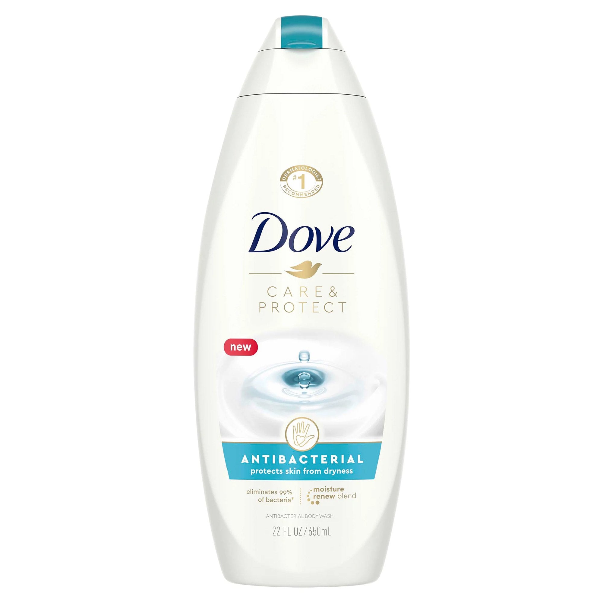 Antibacterial Body Wash Dove Care and Protect Liquid 22 oz. Bottle Scented
