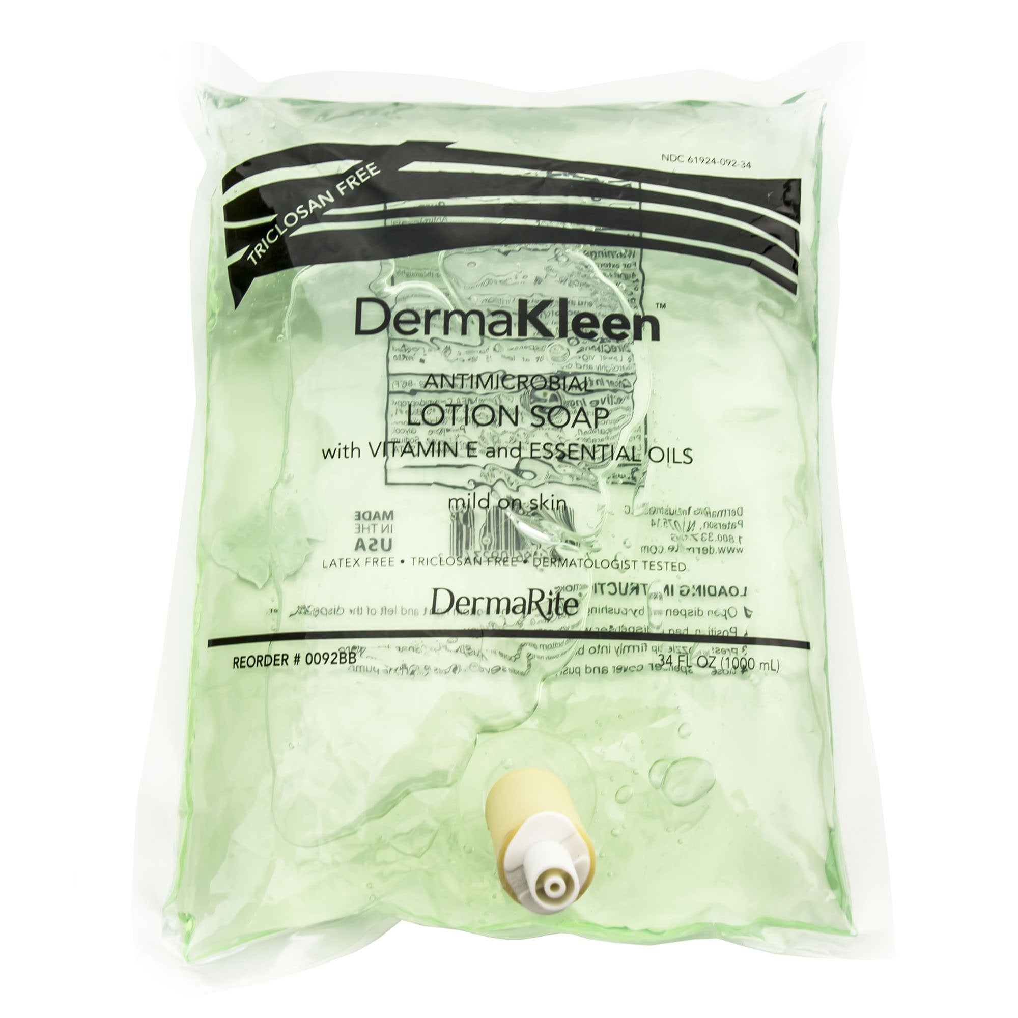 Antimicrobial Soap DermaKleen Lotion 1,000 mL Dispenser Refill Bag Scented