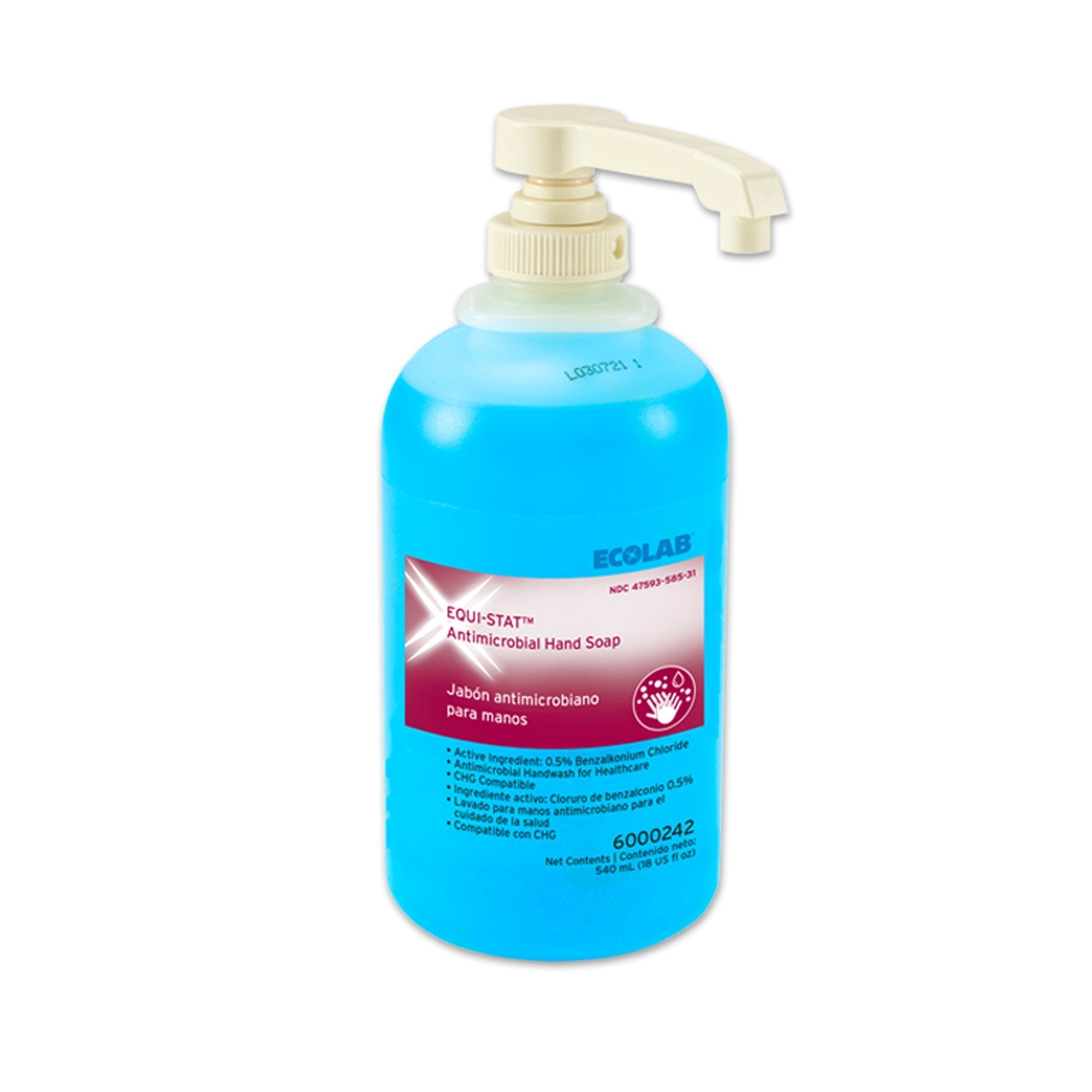 Antimicrobial Soap Equi Stat Liquid 18.2 oz. Pump Bottle Floral Scent