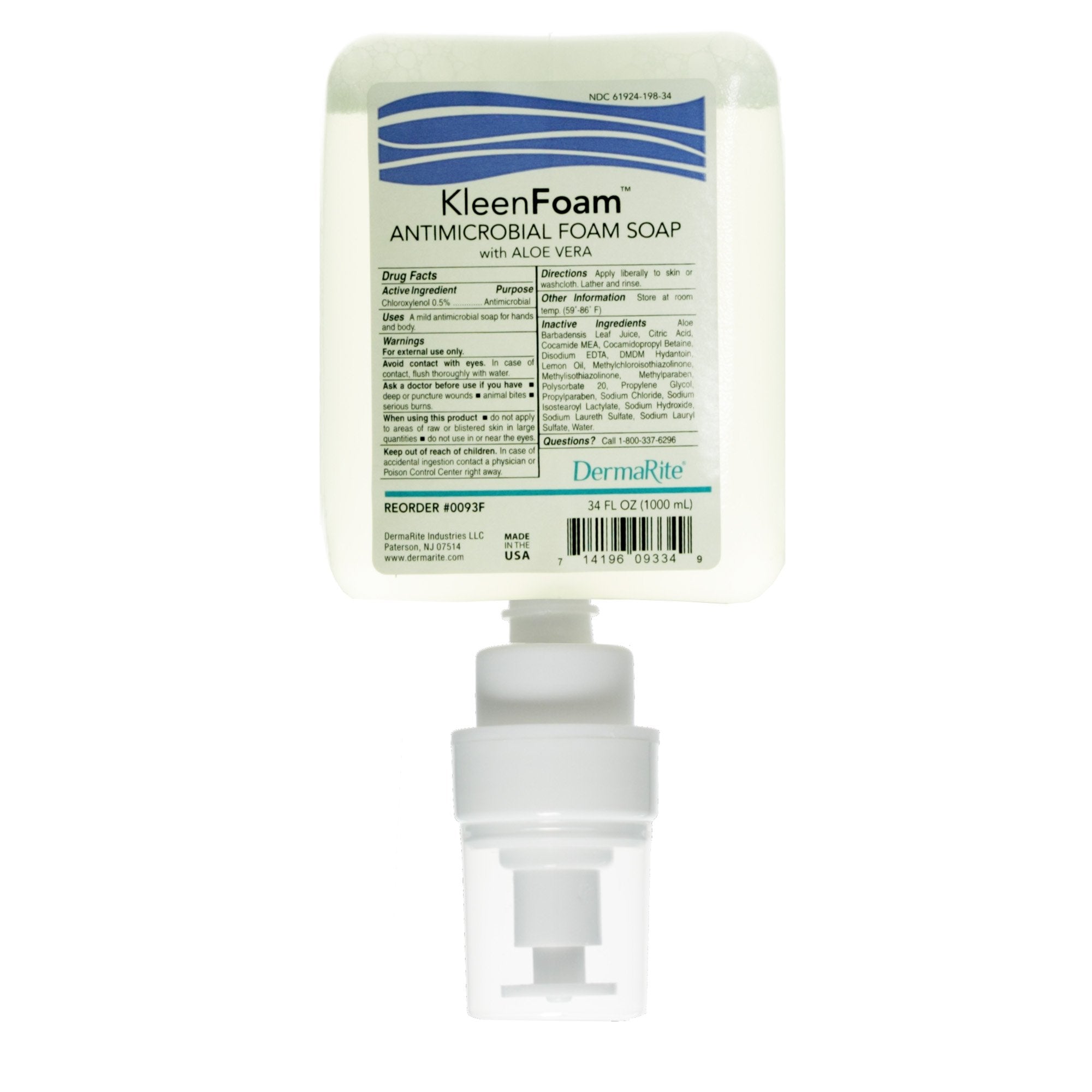 Antimicrobial Soap KleenFoam Foaming 1,000 mL Dispenser Refill Bottle Unscented
