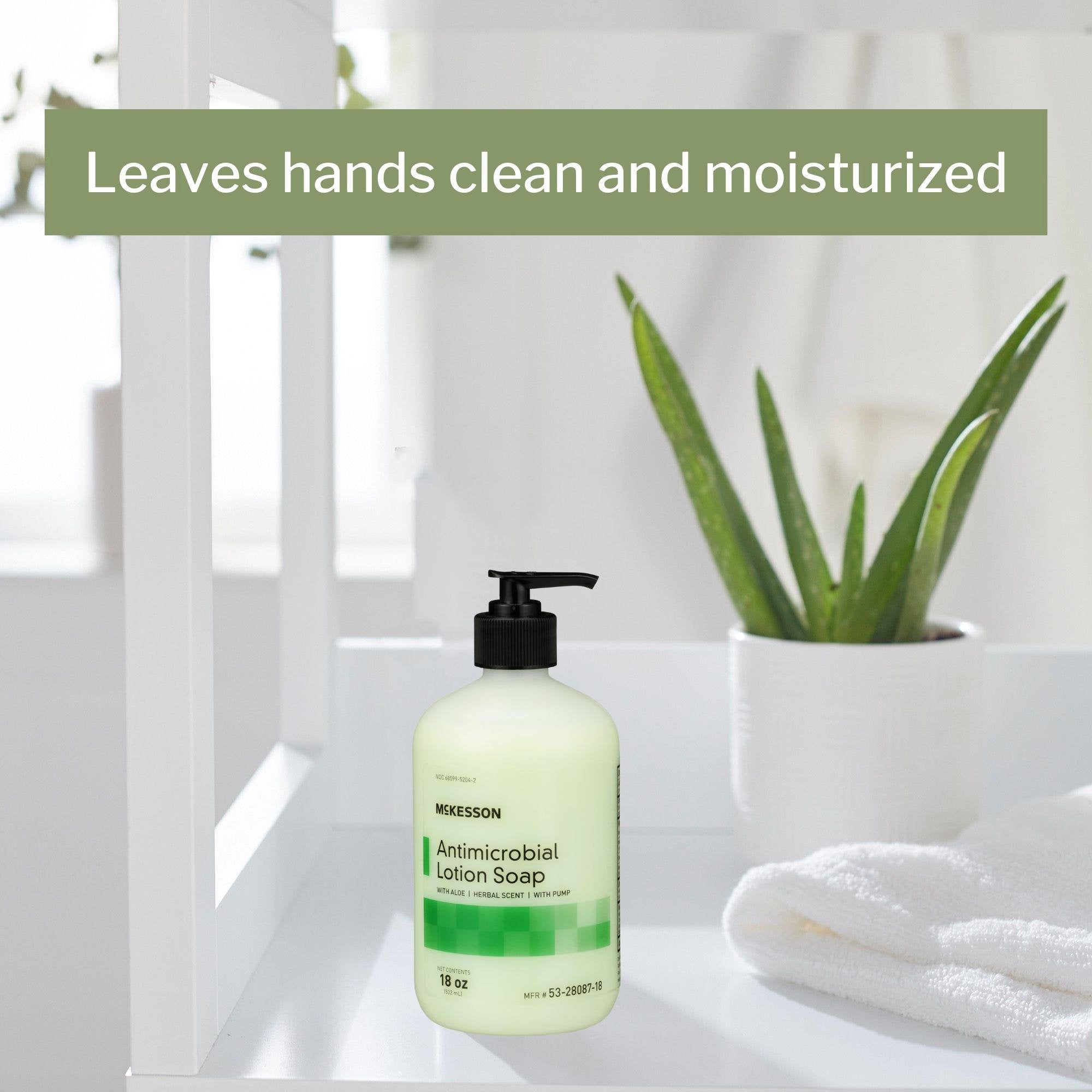 antimicrobial soap mckesson lotion 18 oz pump bottle herbal scent packaging type case