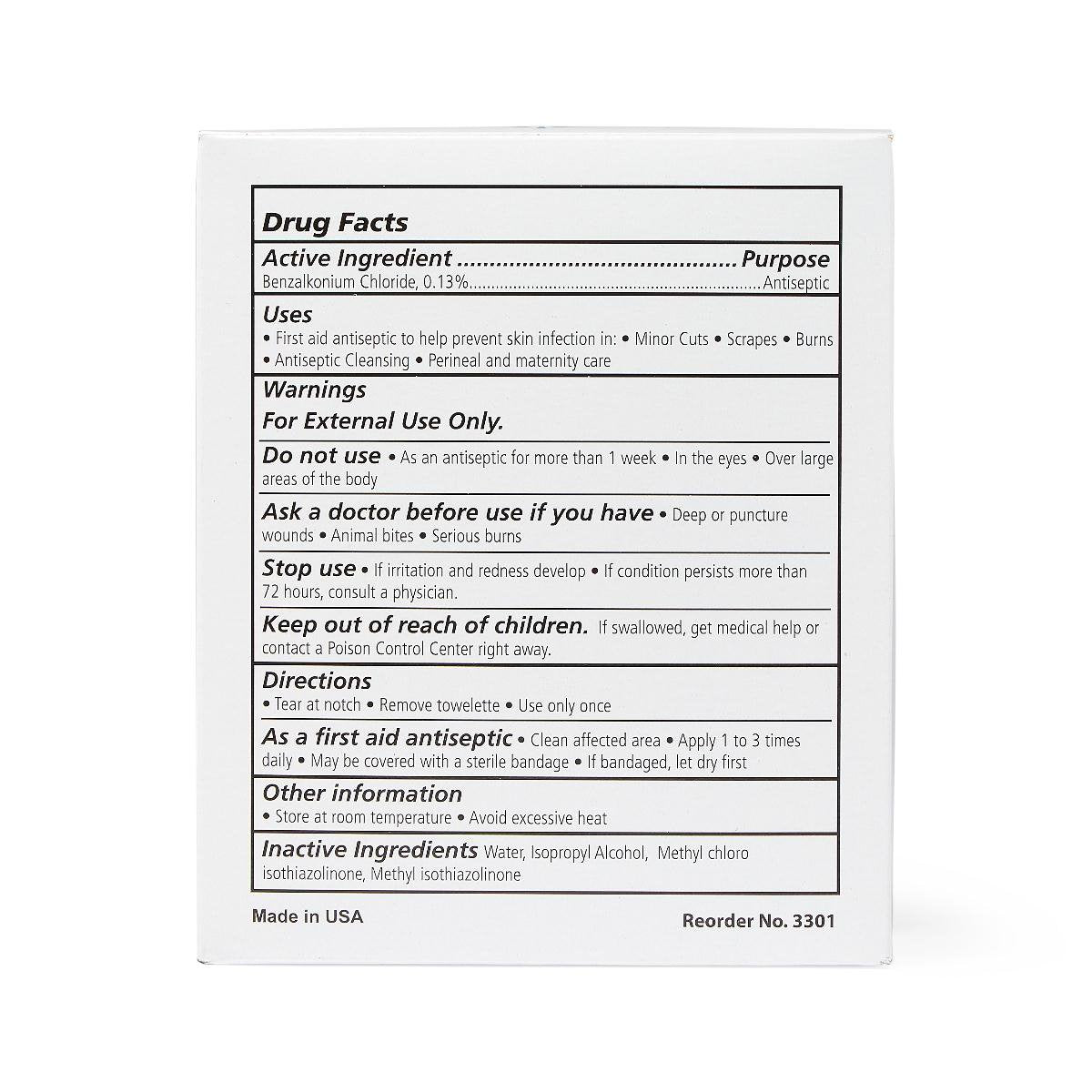 antiseptic skin towelette med nap individual packet alcohol scent 100 count packaging type box