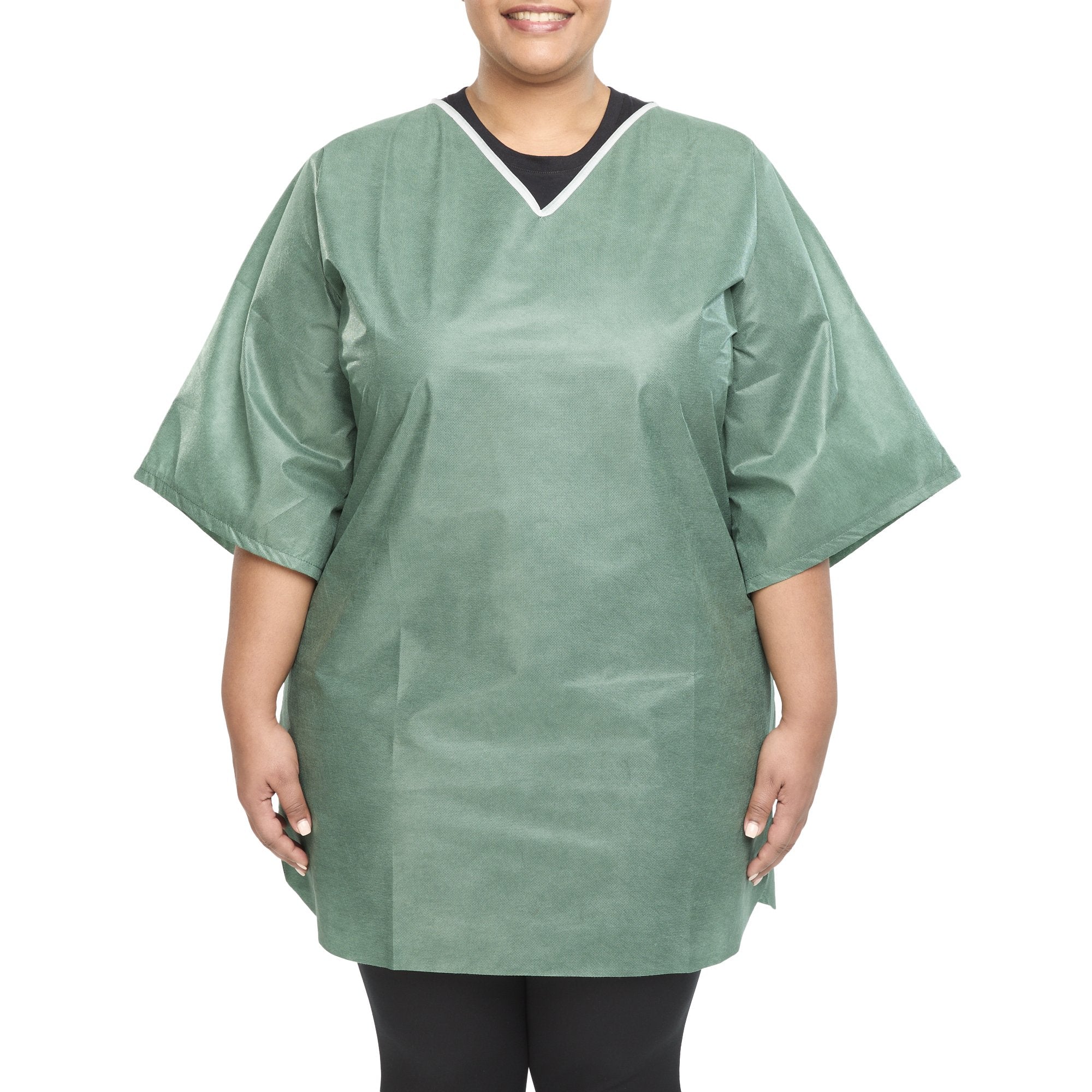 Scrub Shirt 3X-Large Green Without Pockets Short Sleeve Unisex, Packaging Type- Case