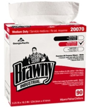 Task Wipe Brawny Industrial® Medium Duty White NonSterile Double Re-Creped 9-1/4 X 16-3/10 Inch Disposable