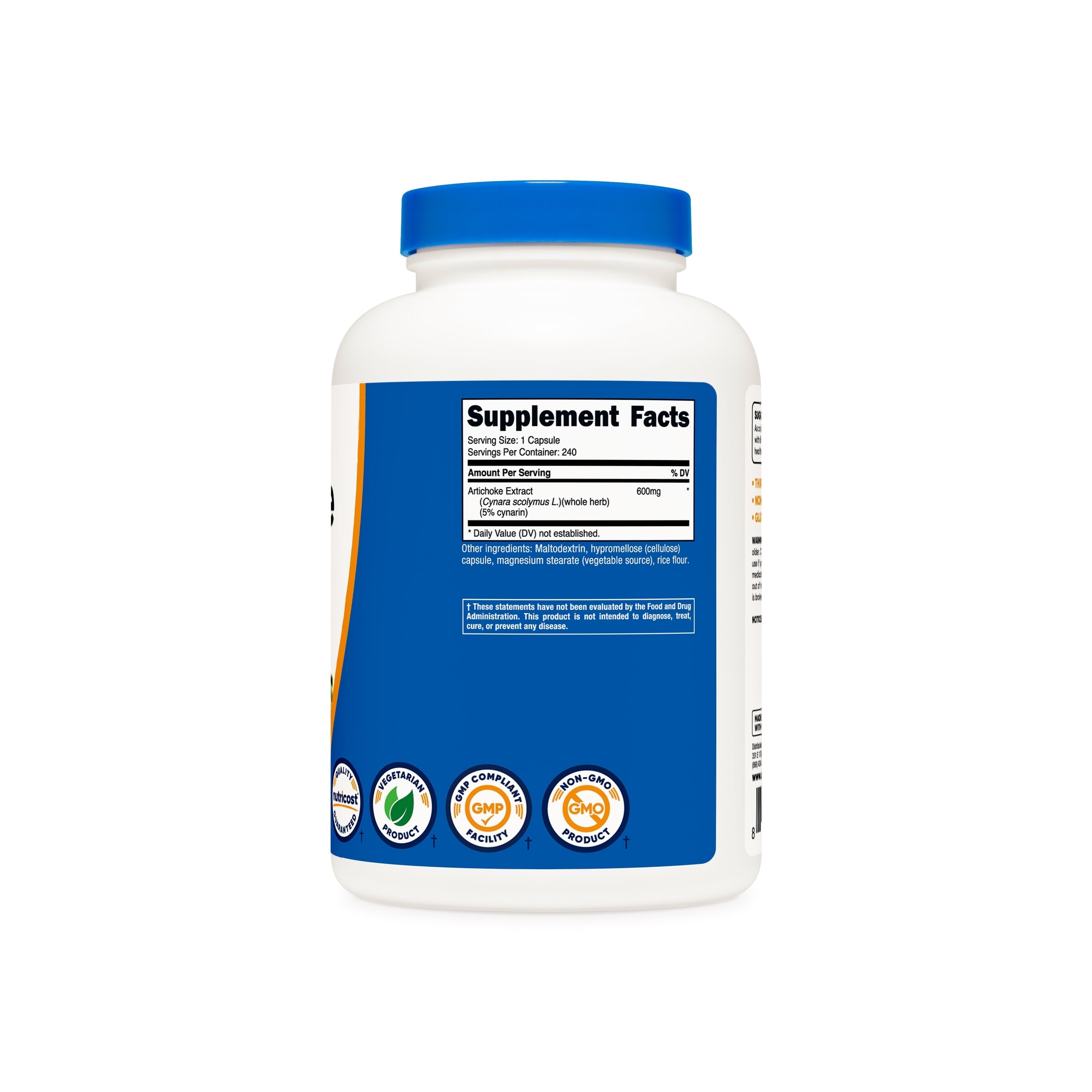 Artichoke Extract 600Mg, 240 Vegetarian Capsules   Non Gmo Supplement