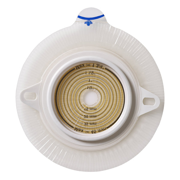 Ostomy Barrier Assura Precut, Extended Wear Silicone Based Adhesive 50 mm Flange Red Code System Synthetic Resin 1 3/8 Inch Opening