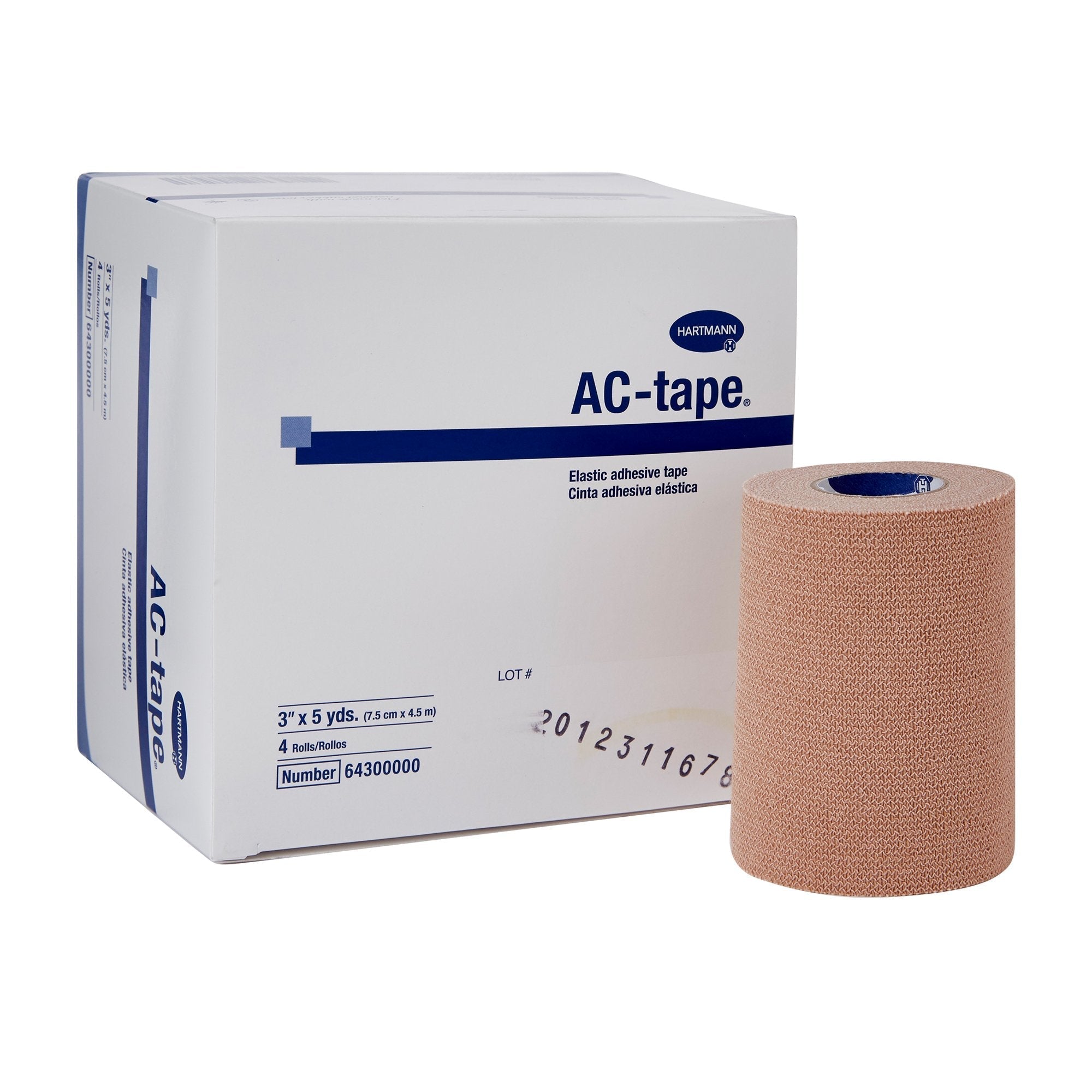 Athletic Tape AC tape Tan 3 Inch X 5 Yard Cotton NonSterile