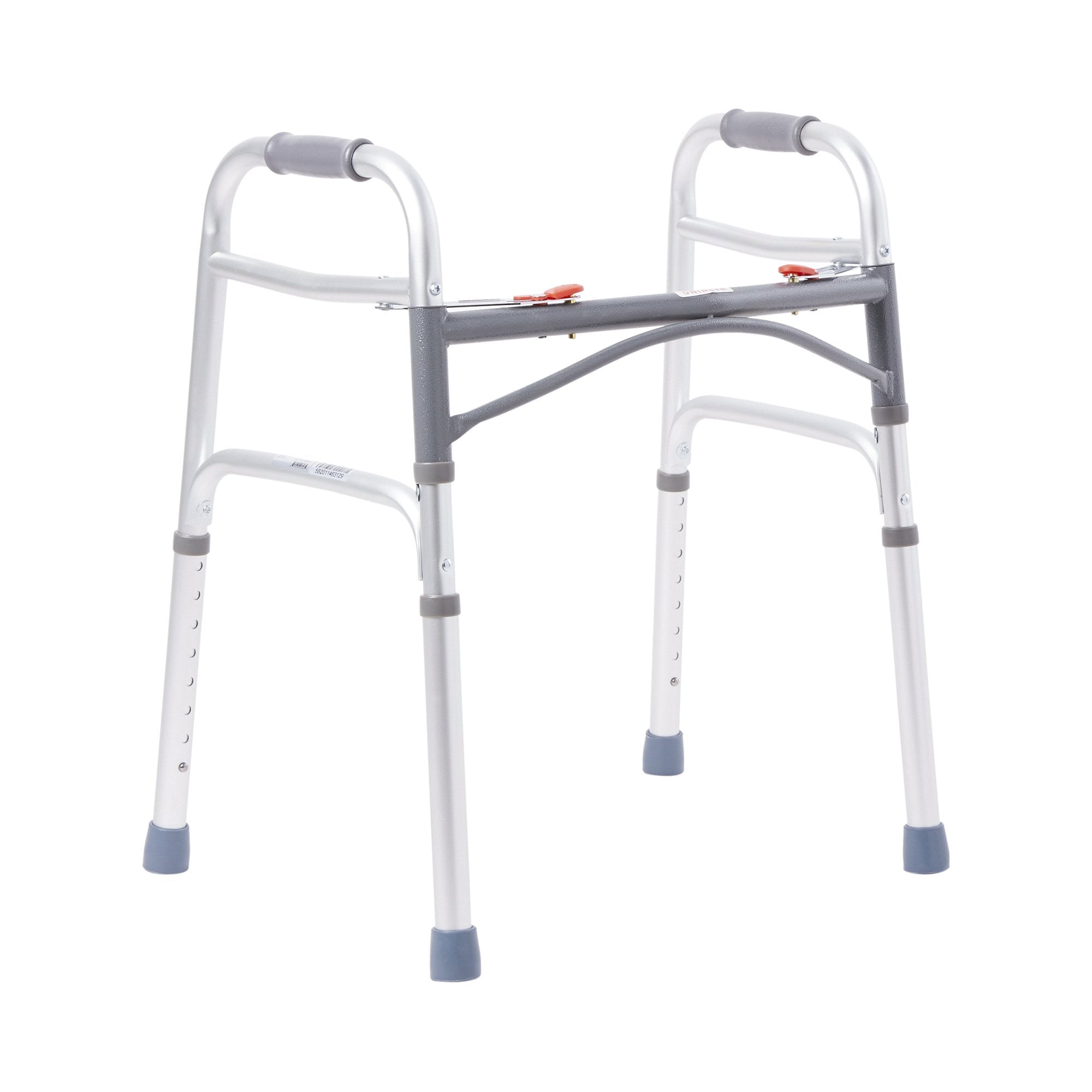 Dual Release Folding Walker Adjustable Height McKesson Aluminum Frame 350 lbs. Weight Capacity 25 to 32 Inch Height, Packaging Type- Case