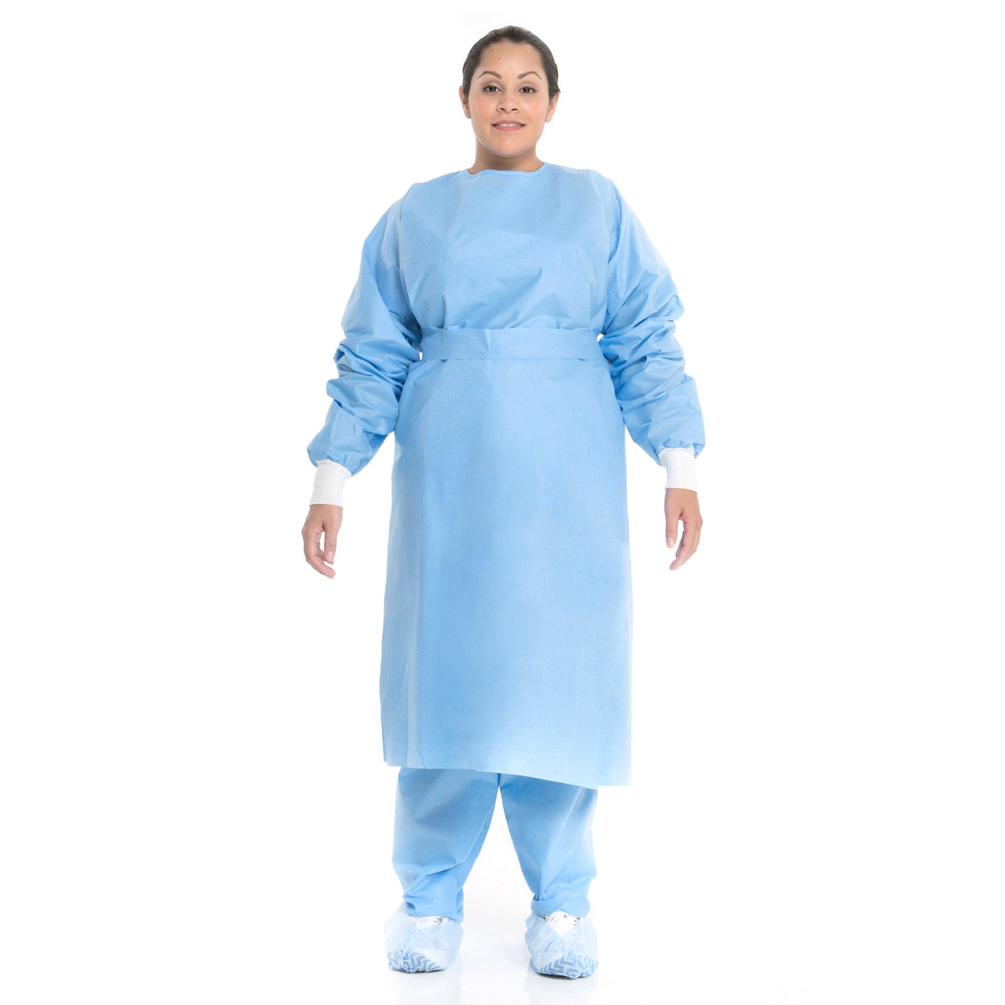 Protective Procedure Gown Halyard Large Blue NonSterile Not Rated Disposable, Packaging Type- Case