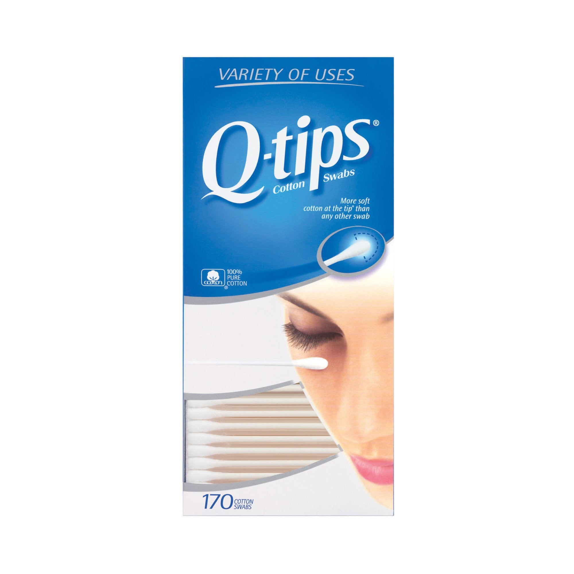 Swabstick Q-Tip Cotton Tip Cotton Shaft 3 Inch NonSterile 170 per Pack, Packaging Type- Box