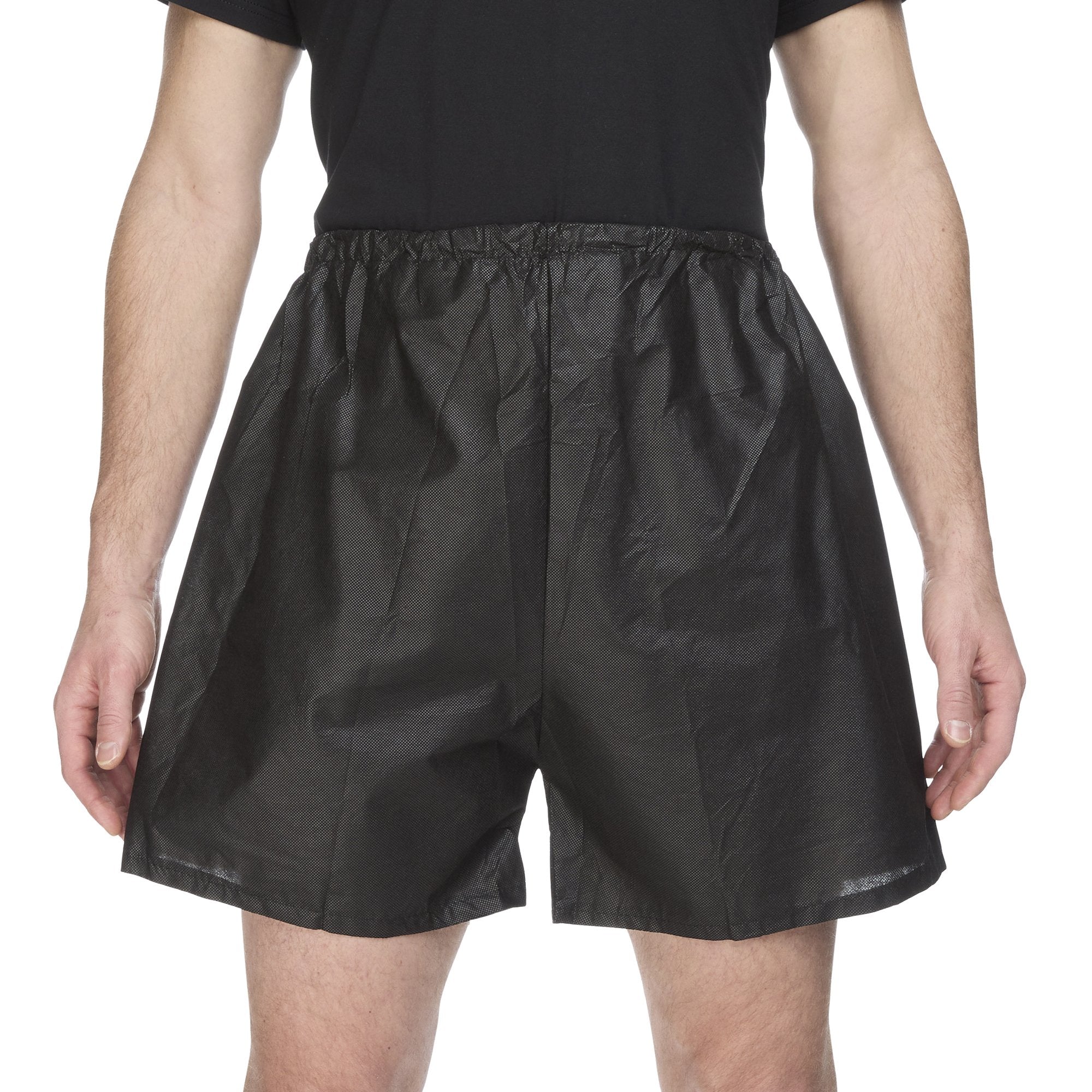 Exam Shorts Reflections Large / X-Large Black Spunbond Polypropylene Adult Disposable, Packaging Type- Case