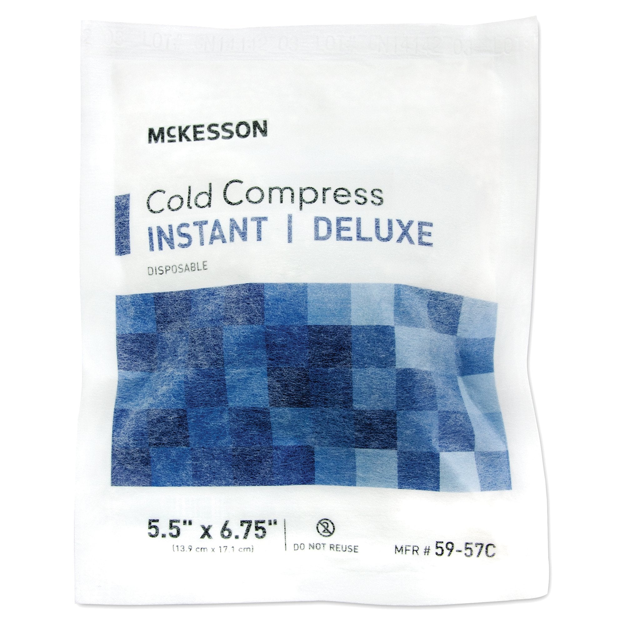 Instant Cold Pack McKesson Deluxe General Purpose Small 5-1/2 X 6-3/4 Inch Fabric / Calcium Ammonium Nitrate / Water Disposable, Packaging Type- Each