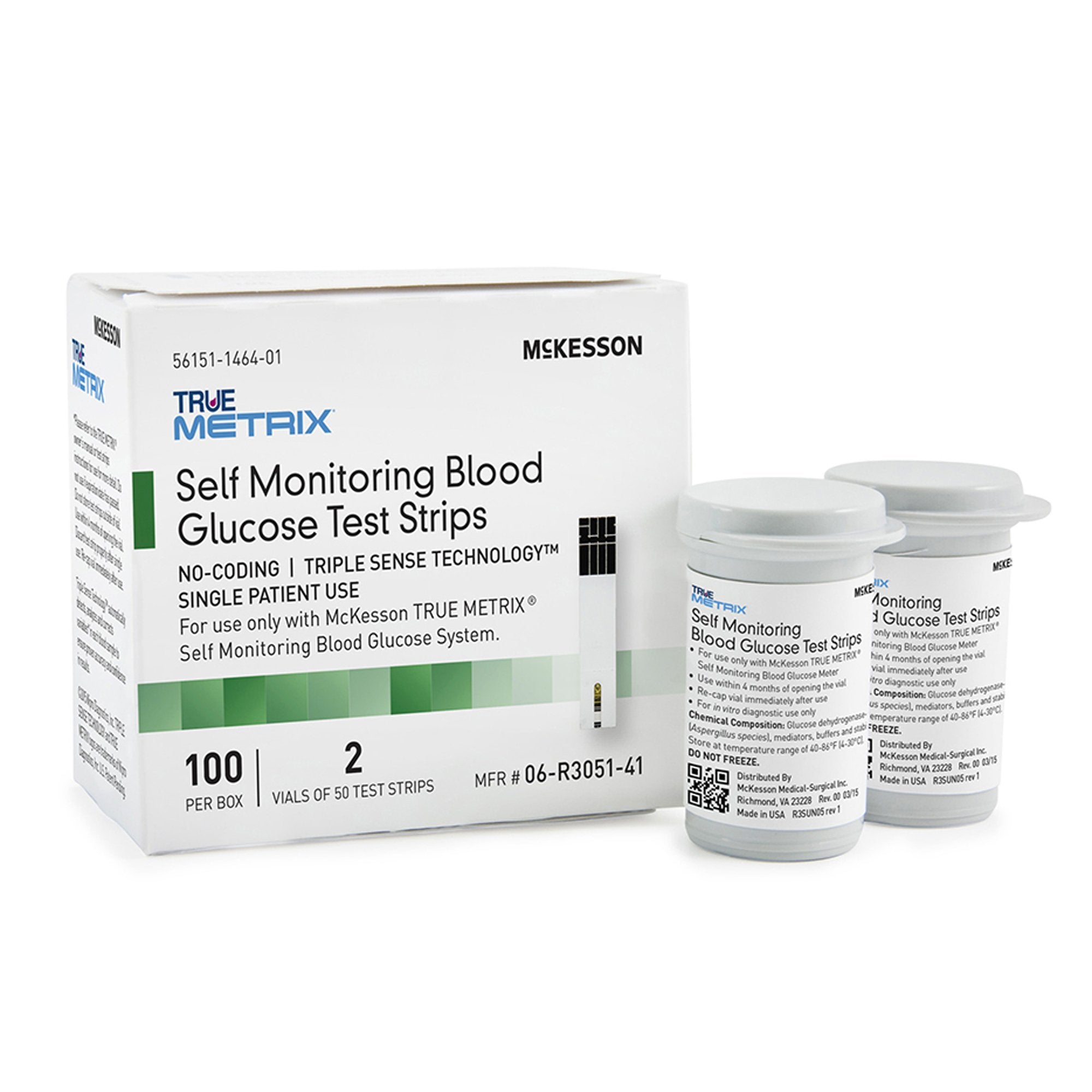 Blood Glucose Test Strips McKesson TRUE METRIX 100 Strips per Pack, Packaging Type- Box