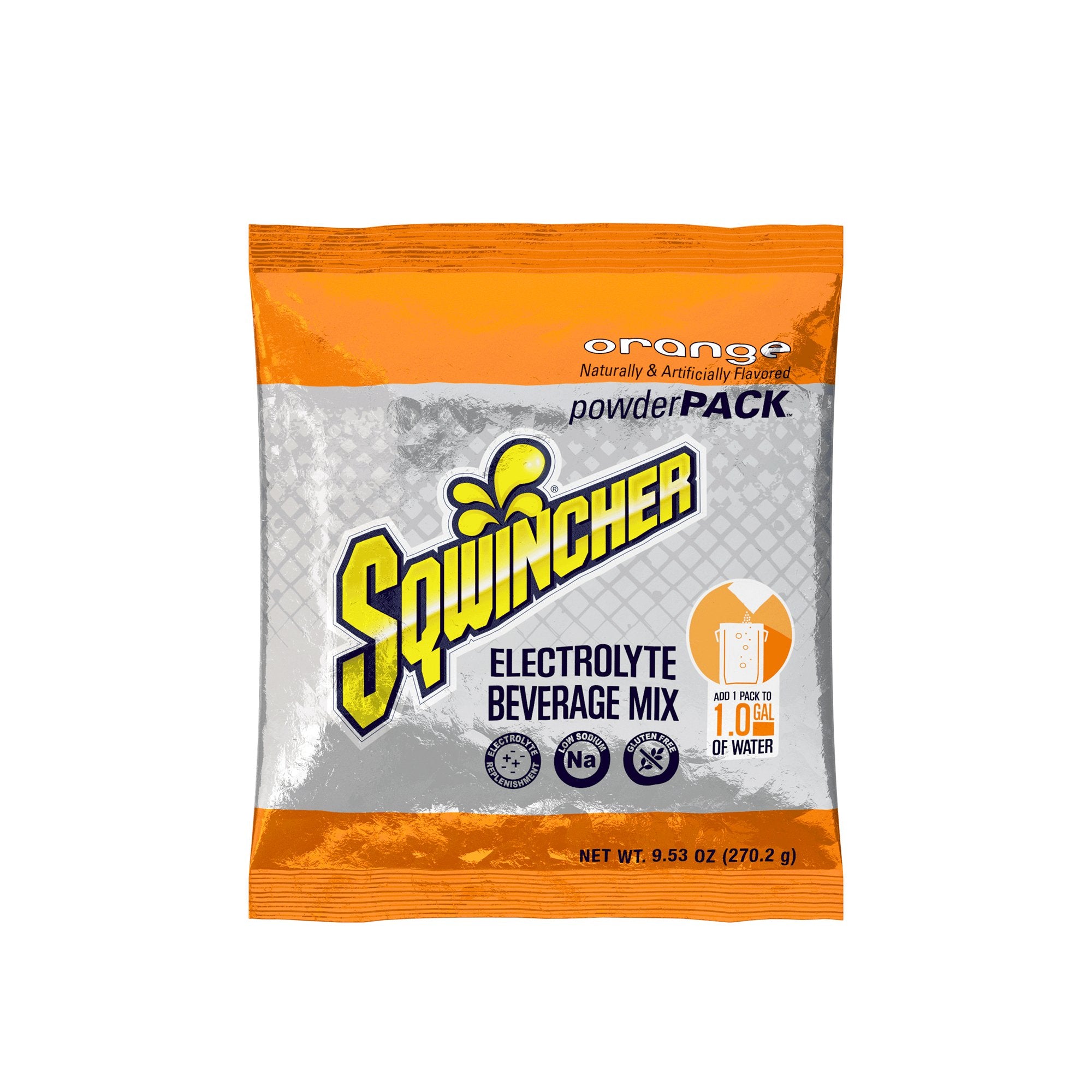 Oral Electrolyte Solution Sqwincher® Powder Pack® Orange Flavor 9.53 oz. Electrolyte