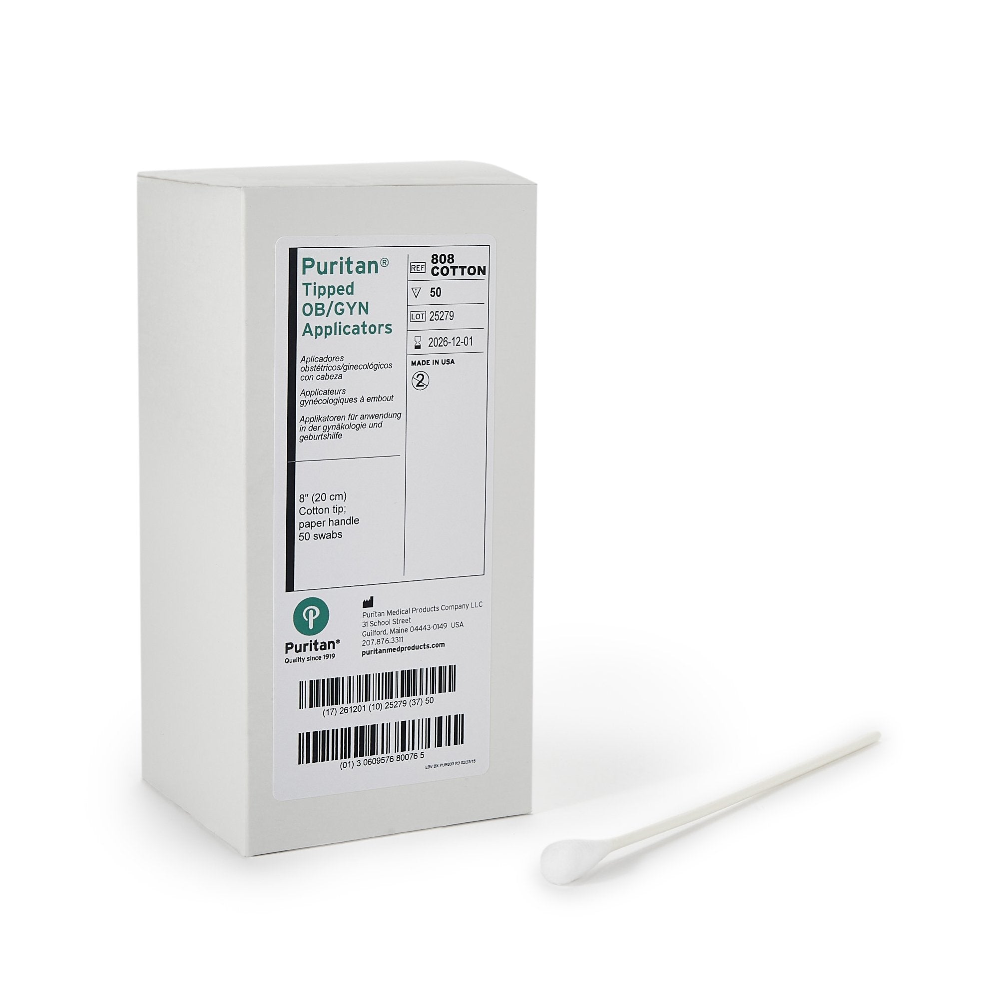 Puritan OB/GYN Swab 8 Inch Length NonSterile, Packaging Type- Box