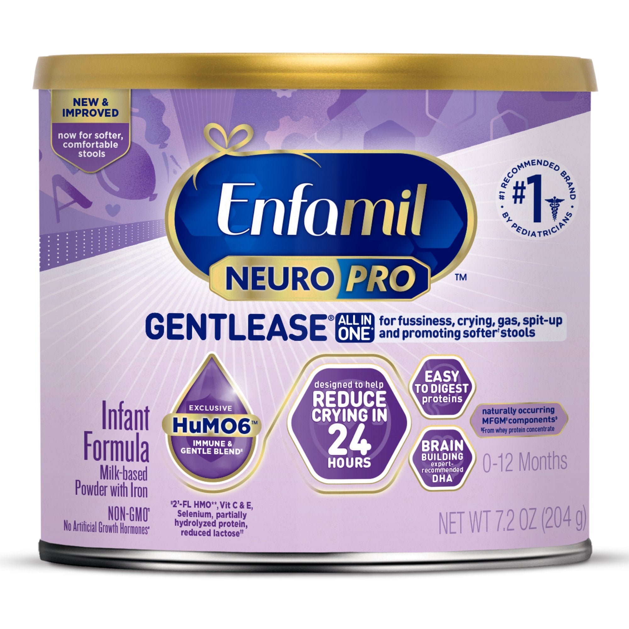 Infant Formula Enfamil NeuroPro Gentlease Unflavored 7.2 oz. Can Powder Milk-Based Crying / Spitup