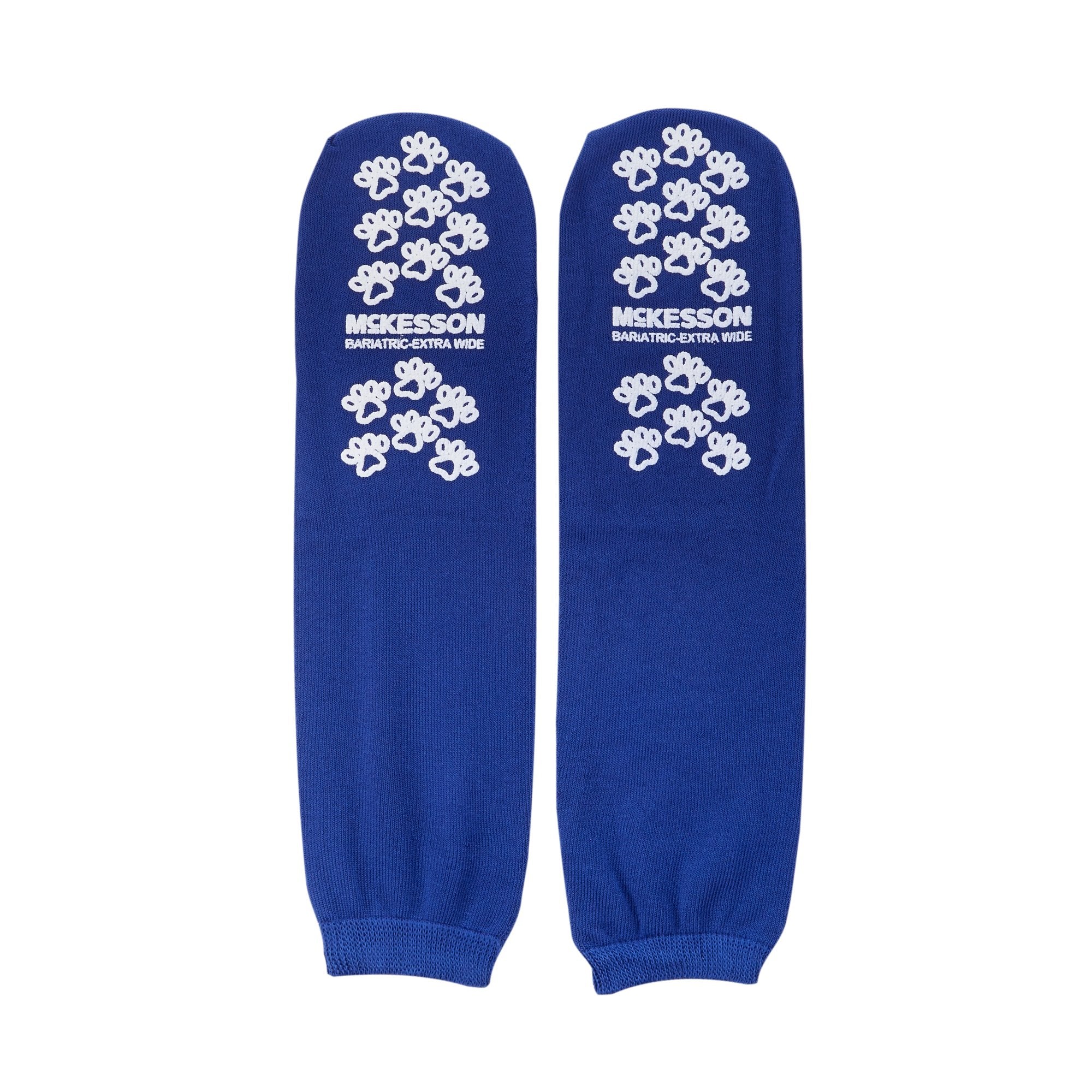 Slipper Socks McKesson Terries Unisex Adult Bariatric / X-Wide Double Tread Single Patient Use Royal Blue, Packaging Type- Case