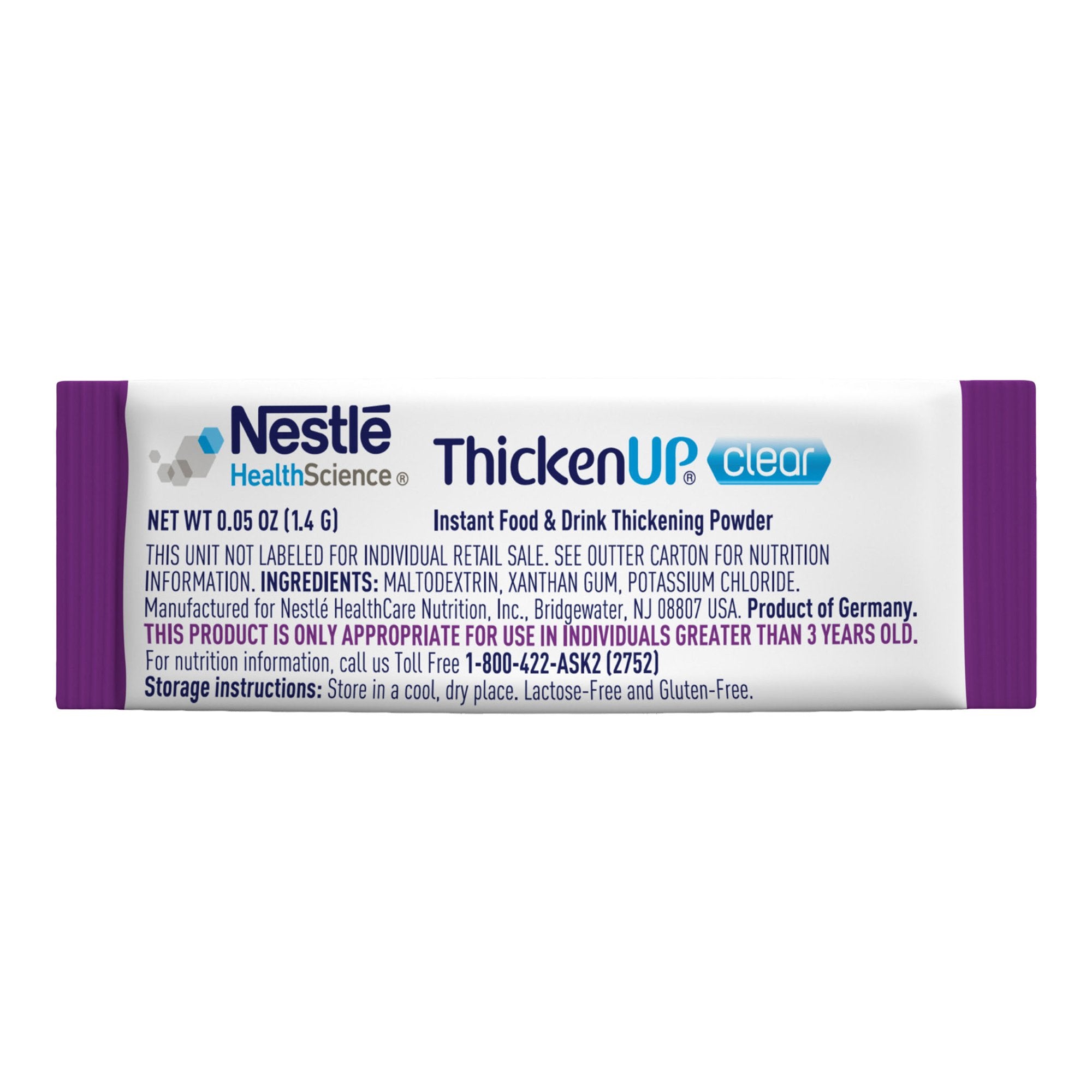 Food and Beverage Thickener ThickenUp Clear 1.4 Gram Individual Packet Unflavored Powder IDDSI Level 0 Thin