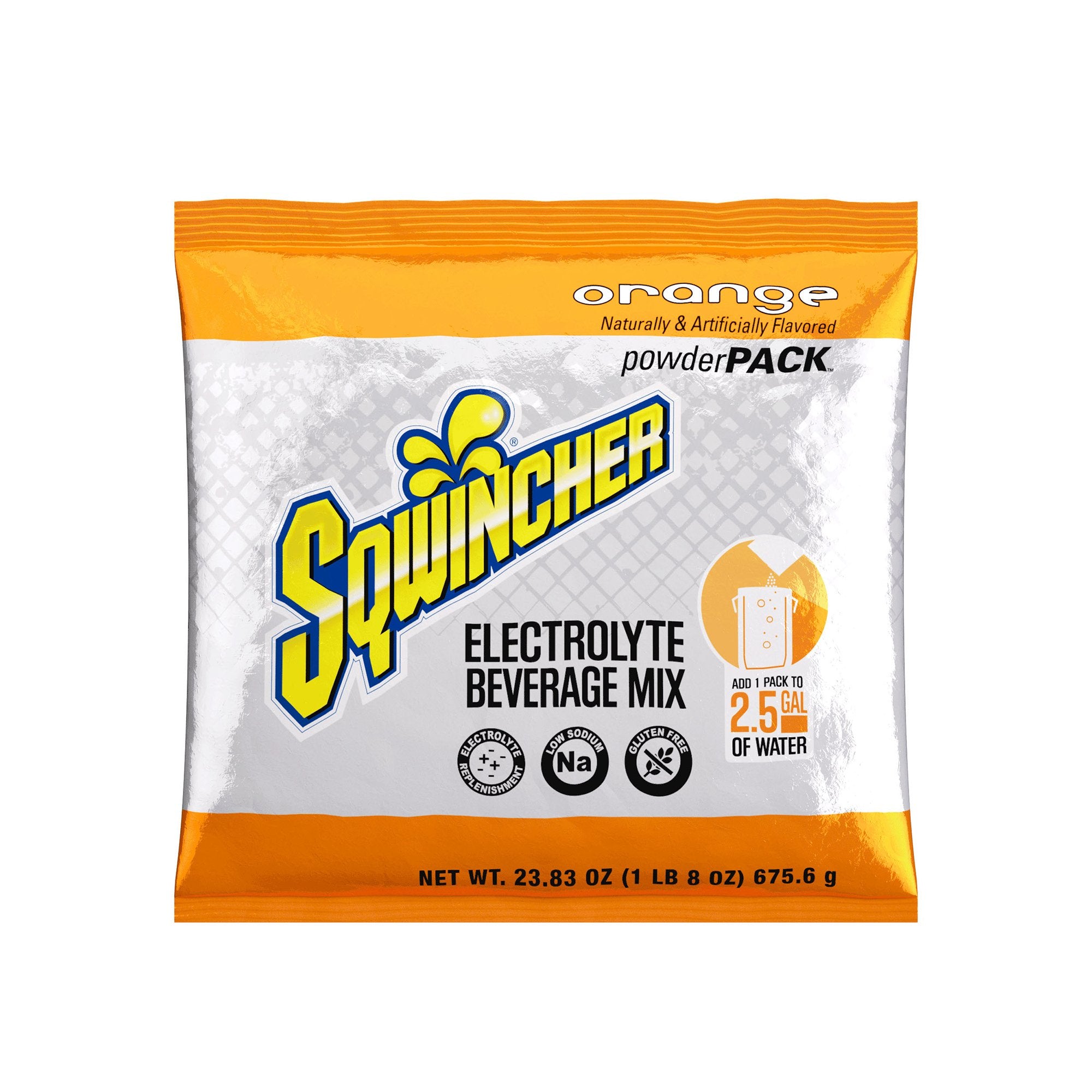 Oral Electrolyte Solution Sqwincher Powder Pack Orange Flavor 23.83 oz. Electrolyte, Packaging Type- Case