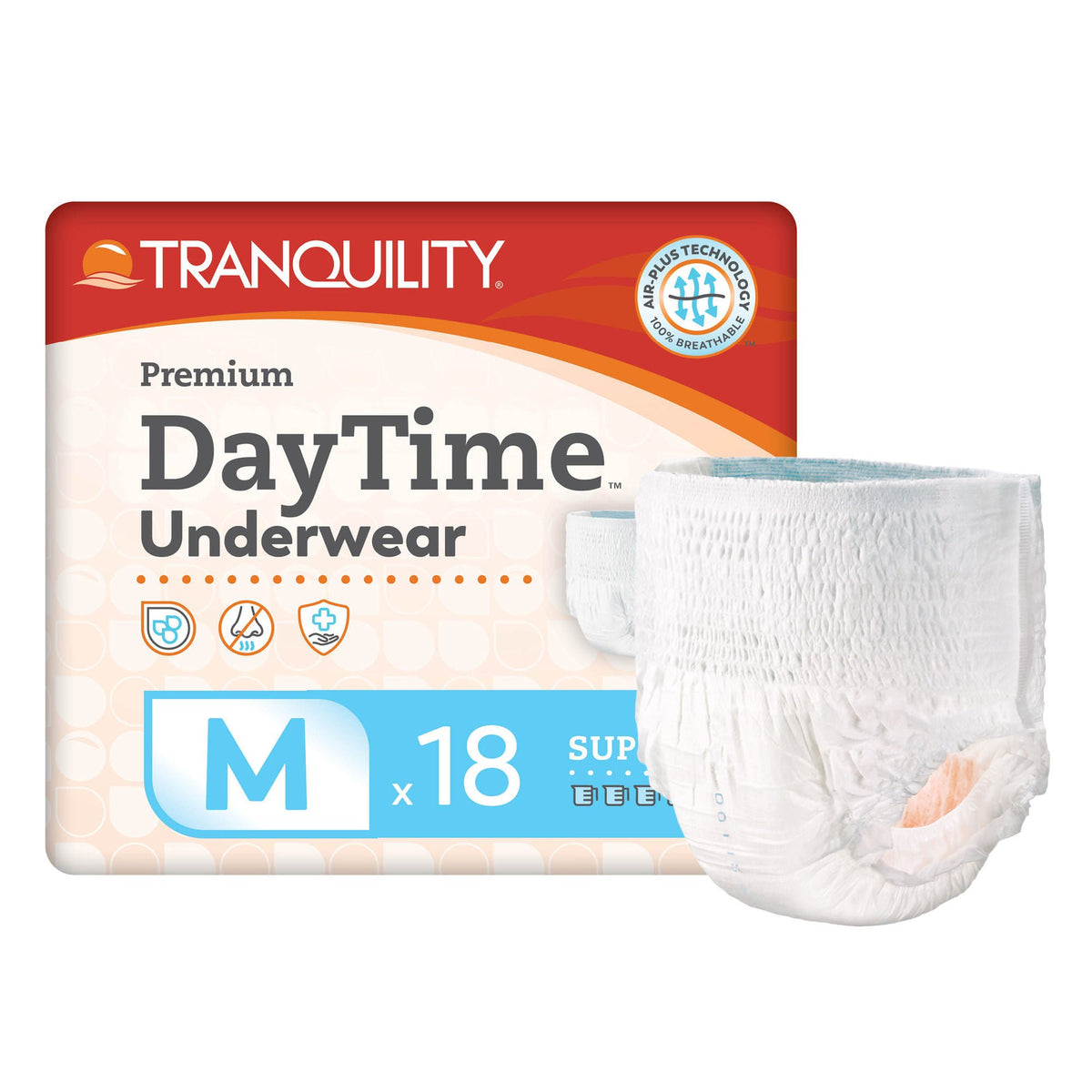 Tranquility Premium DayTime Absorbent Underwear – Heavy Absorbency, Medium, Large & 2X-Large Medium · Case of 72