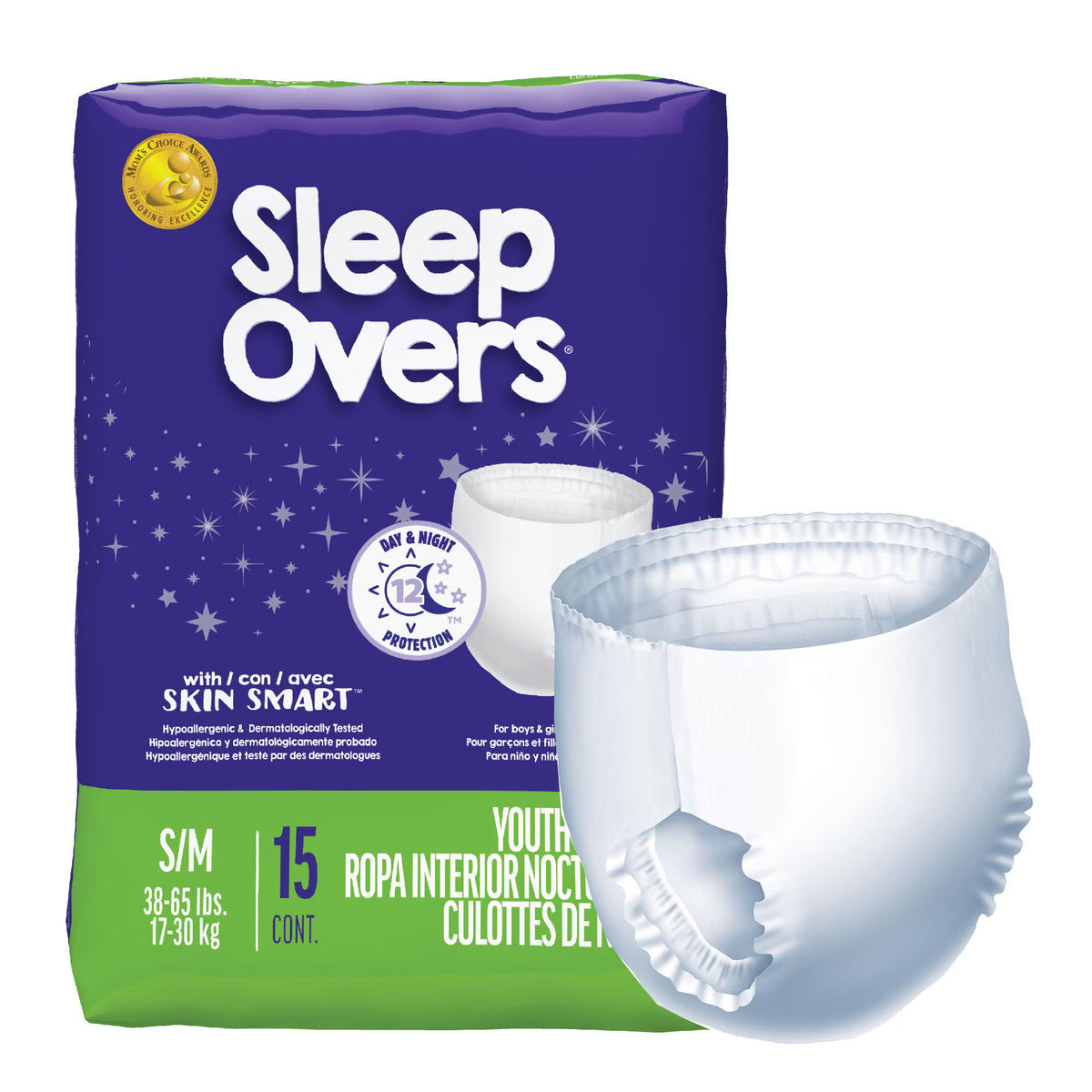 Unisex Youth Absorbent Underwear Cuties Sleep Overs Pull On with Tear Away Seams Small / Medium Disposable Heavy Absorbency, Packaging Type- Case Default Title