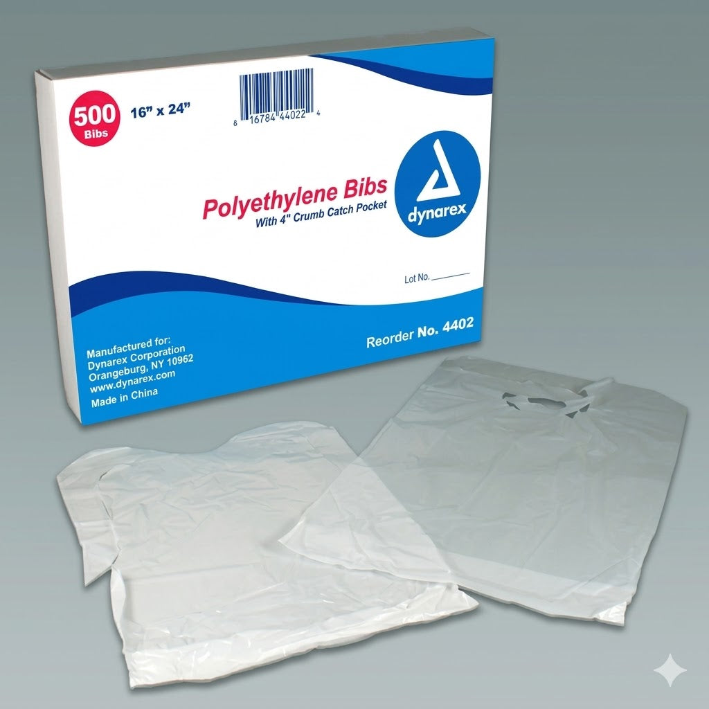 Disposable Polyethylene Bibs W/crumb Pocket 16 X24  Bx/500