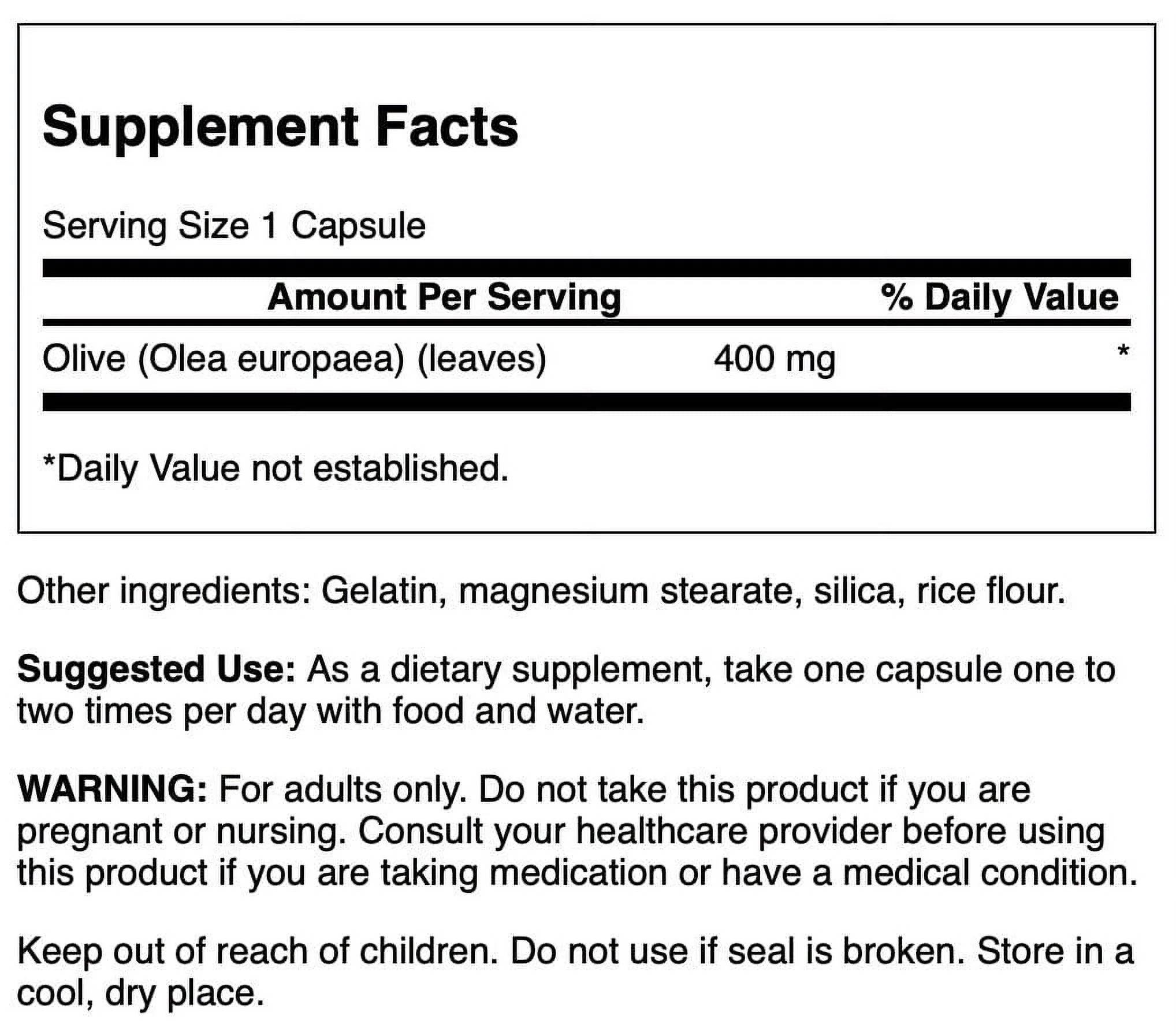 Swanson Full Spectrum Olive Leaf 400 Mg 60 Caps 3 Pack