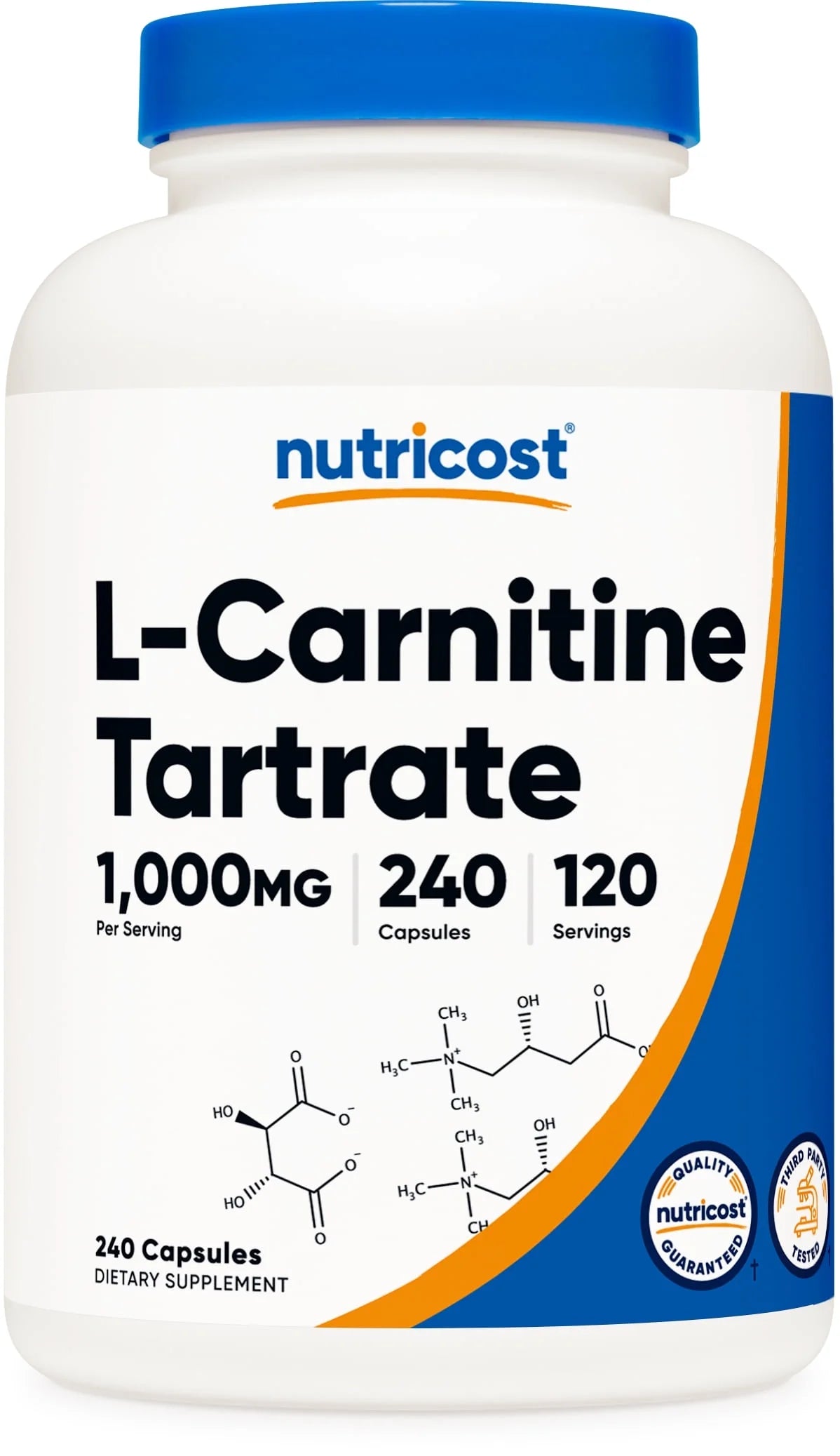 L-Carnitine Tartrate Supplement 500Mg, 240 Capsules, 1000Mg per Serving