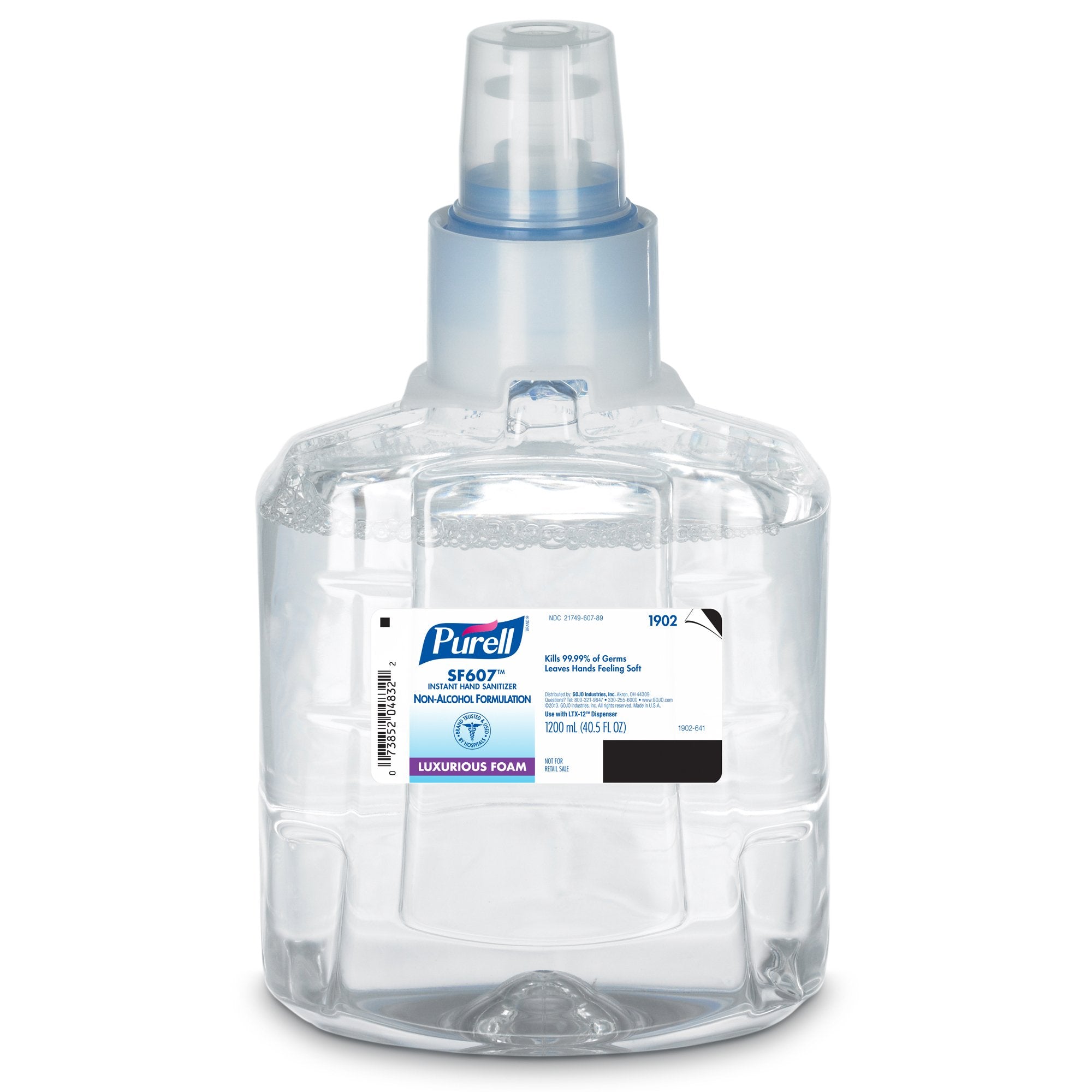 Alcohol-Free Hand Sanitizer Purell SF607 1,200 mL BZK (Benzalkonium Chloride) Foaming Dispenser Refill Bottle