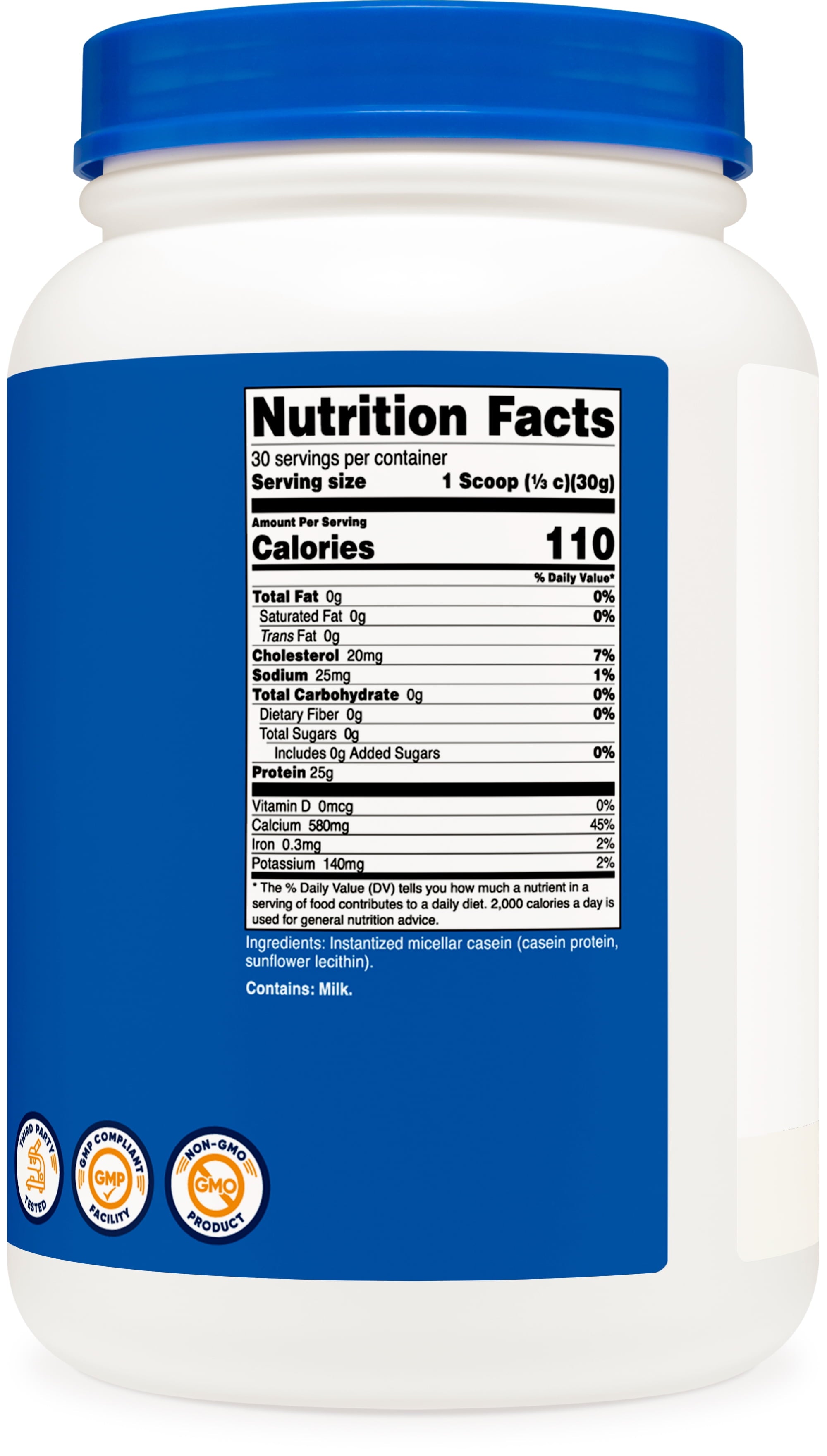 Casein Protein Powder 2Lb - Micellar Casein (Unflavored)