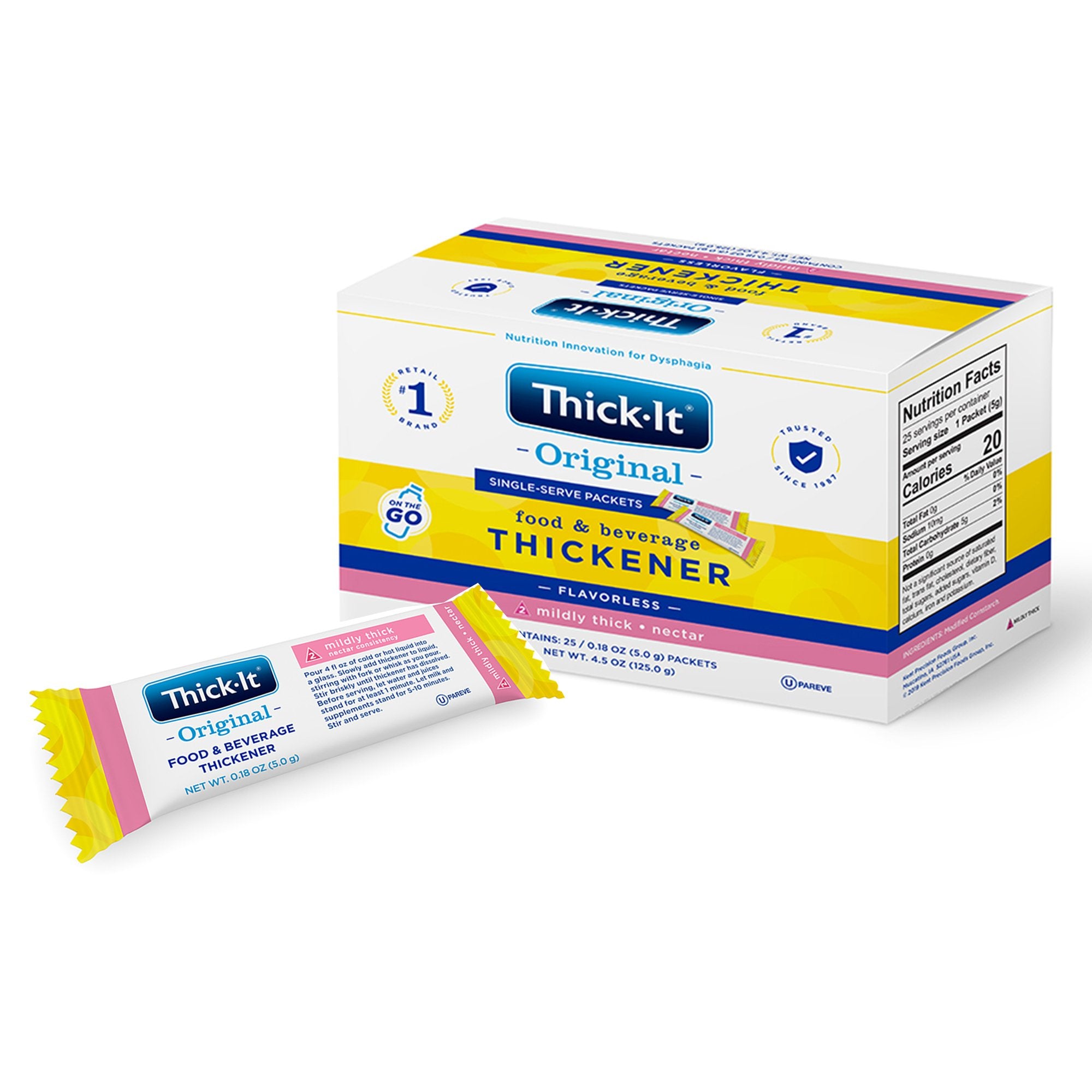 Food and Beverage Thickener Thick-It Original 5 Gram Individual Packet Unflavored Powder IDDSI Level 2 Mildly Thick
