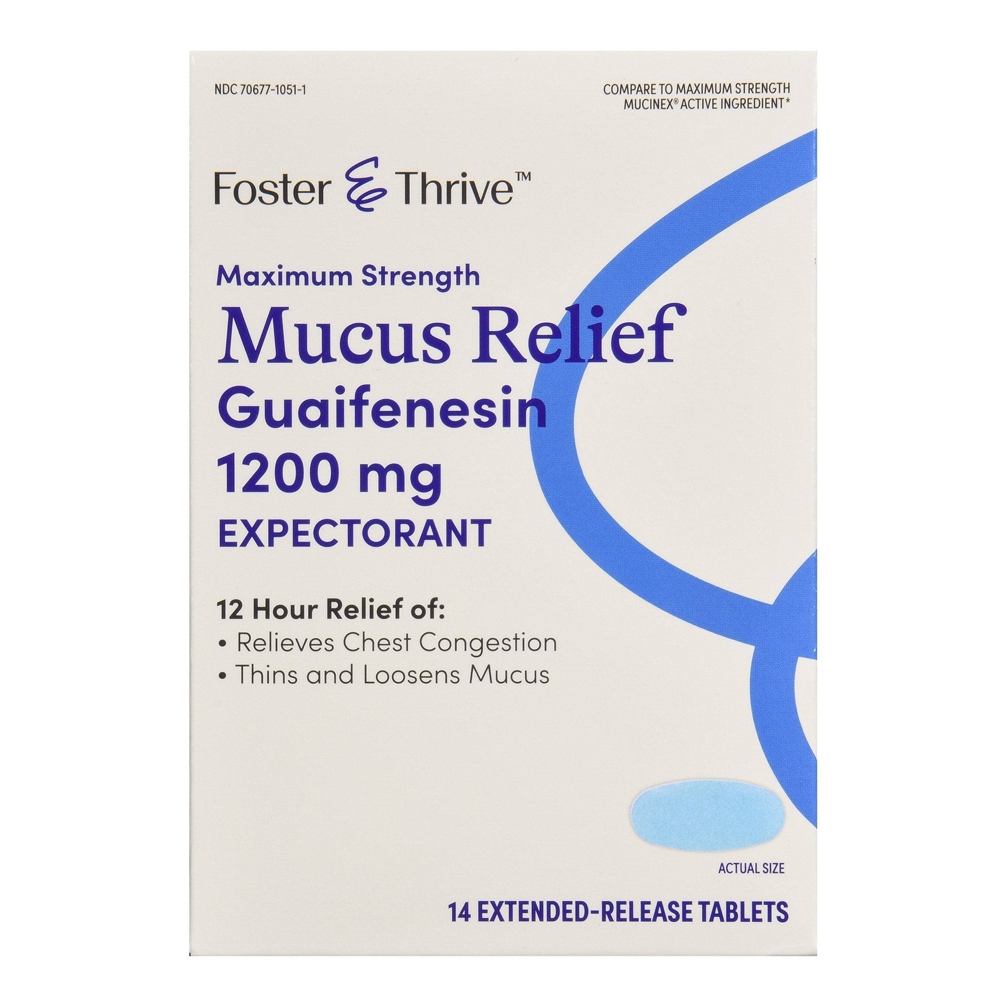 Expectorant Foster & Thrive 1,200 mg Strength Extended Release Tablet 14 per Box, Packaging Type - Bottle