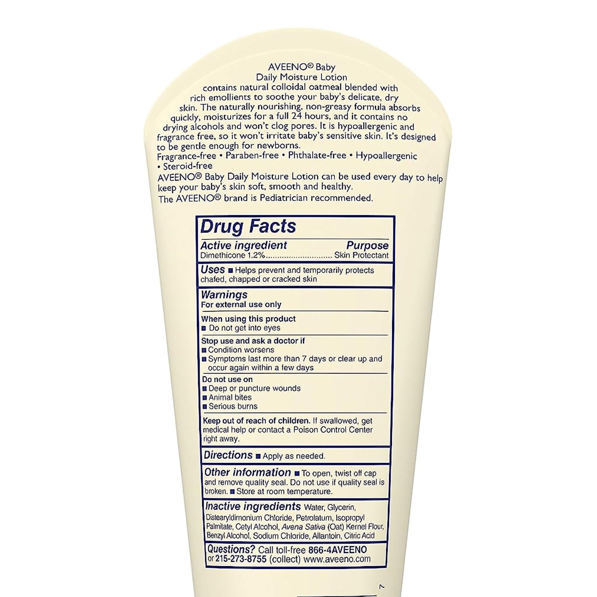 baby lotion aveeno baby 8 oz tube unscented lotion