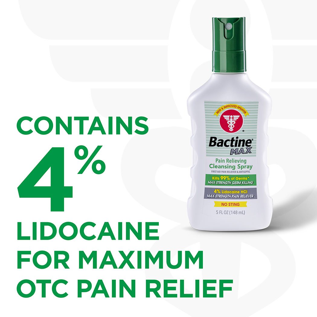 bactine max pain relieving antiseptic 4 ounce bottle bactine max pain relieving antiseptic mk1143885ea