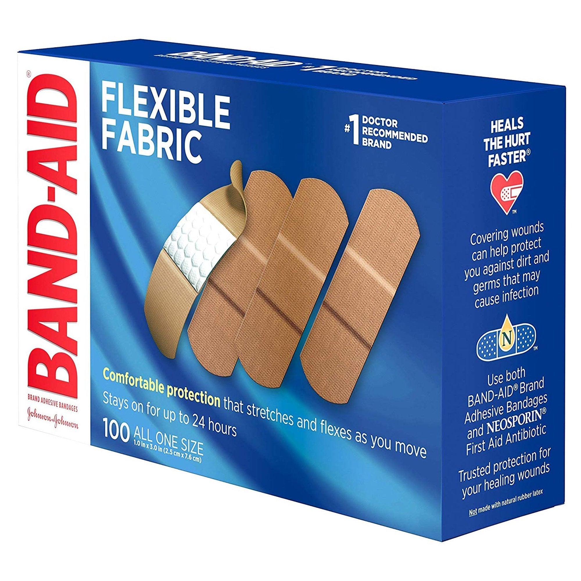 band aid flexible fabric tan adhesive strip 1 x 3 inch band aid adhesive strip mk115847bx