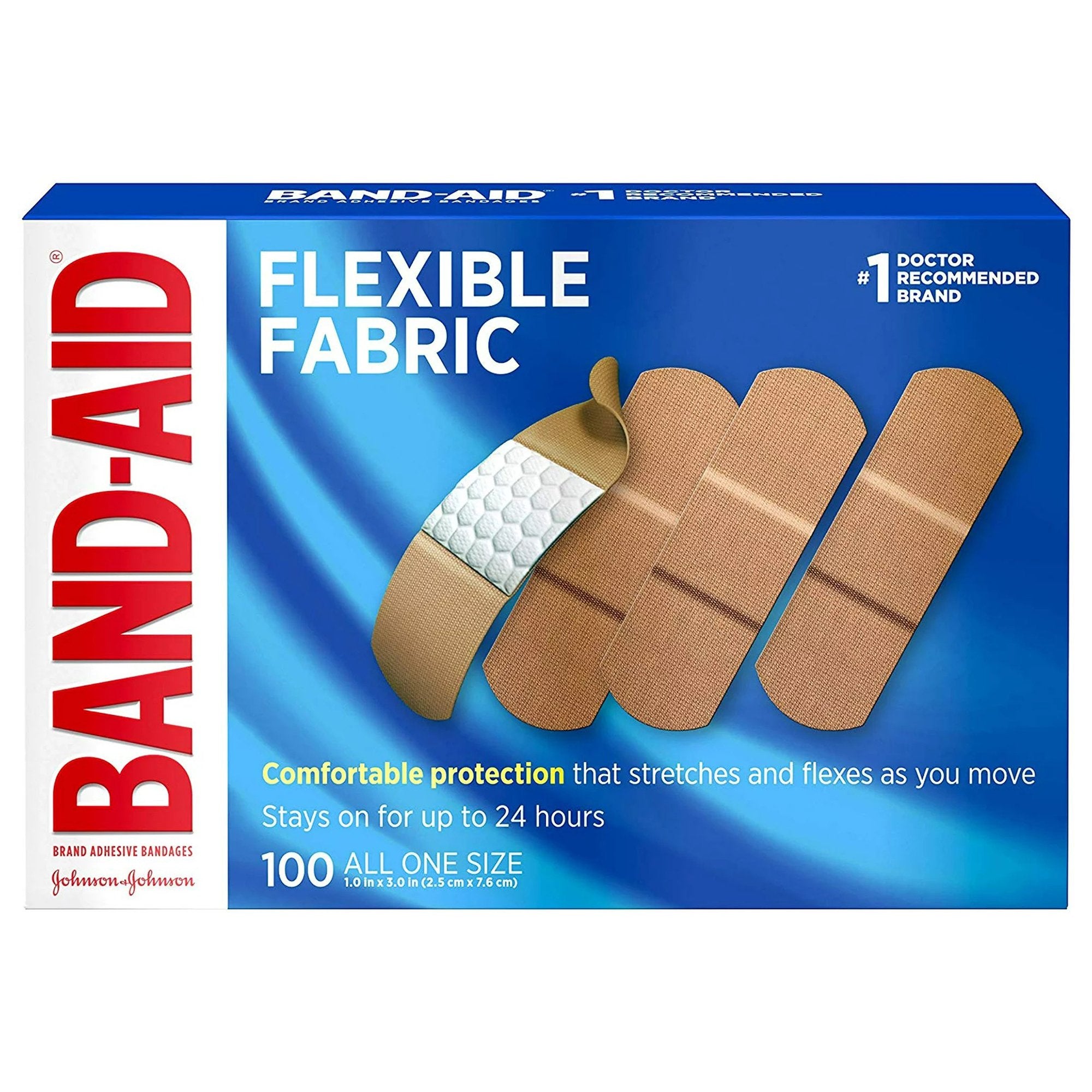 band aid flexible fabric tan adhesive strip 1 x 3 inch band aid adhesive strip mk115847bx