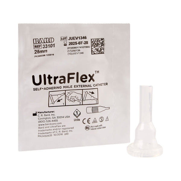 Male External Catheter UltraFlex Self Adhesive Seal Silicone Small