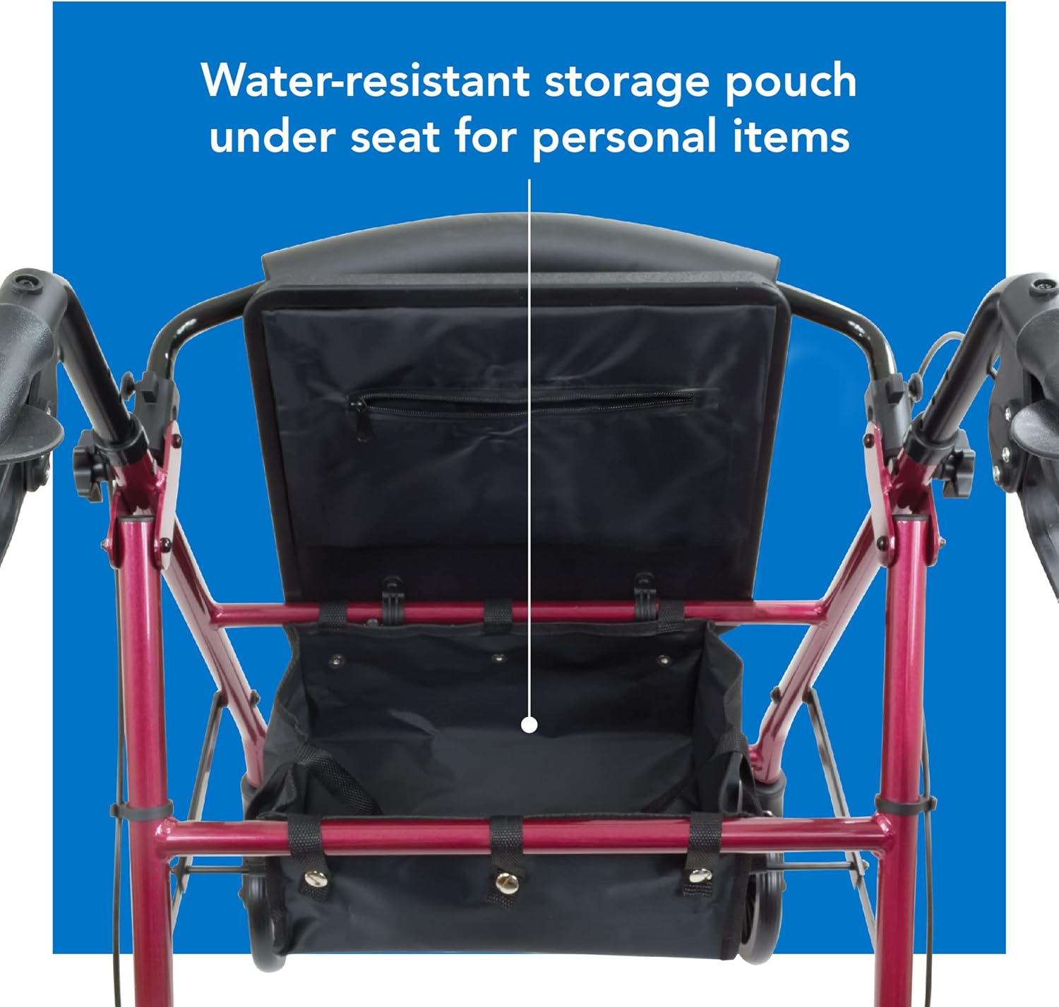 bariatric rollator w 8 wheels burgundy