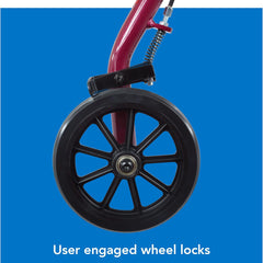 bariatric rollator w 8 wheels burgundy