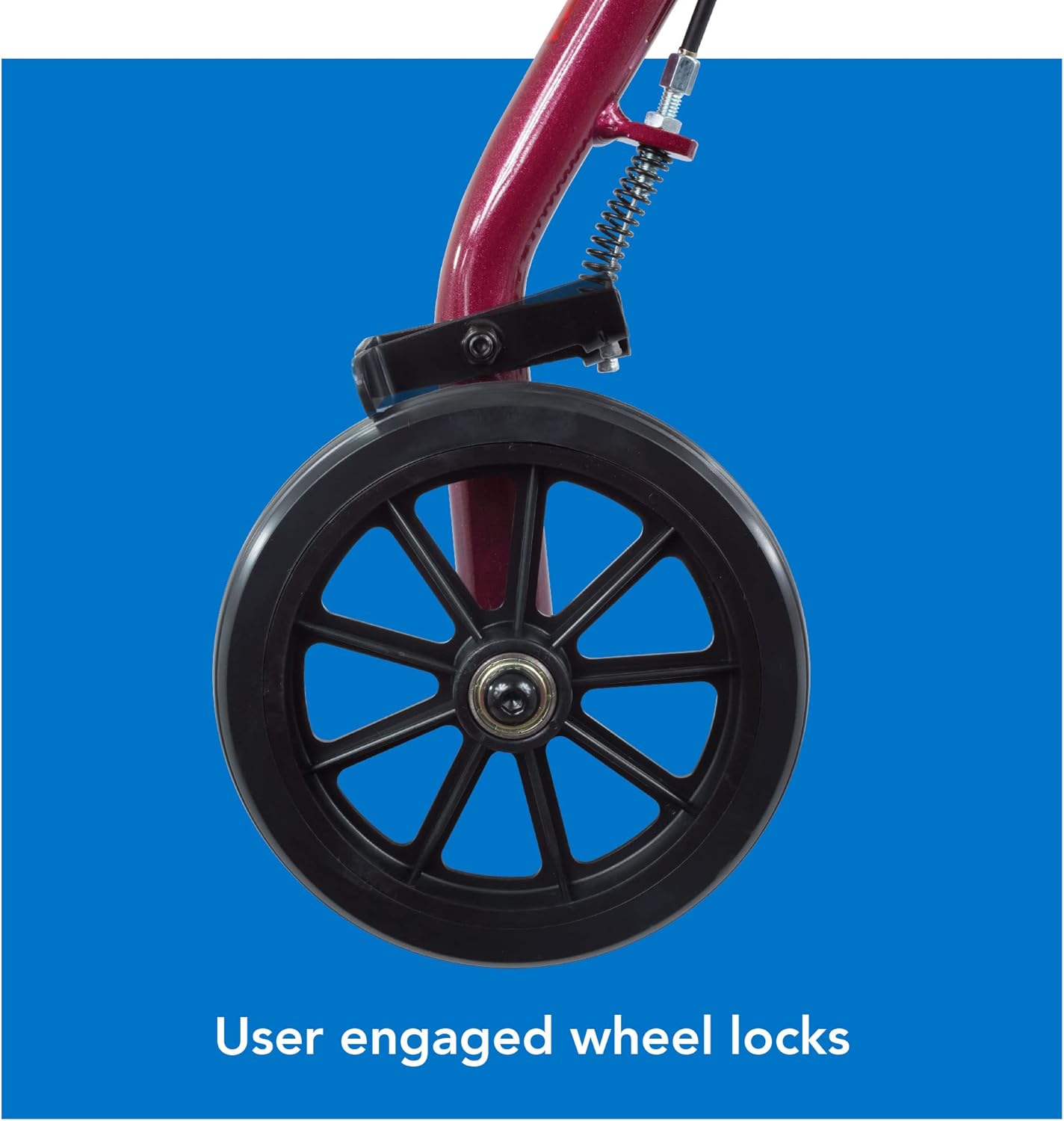 bariatric rollator w 8 wheels burgundy