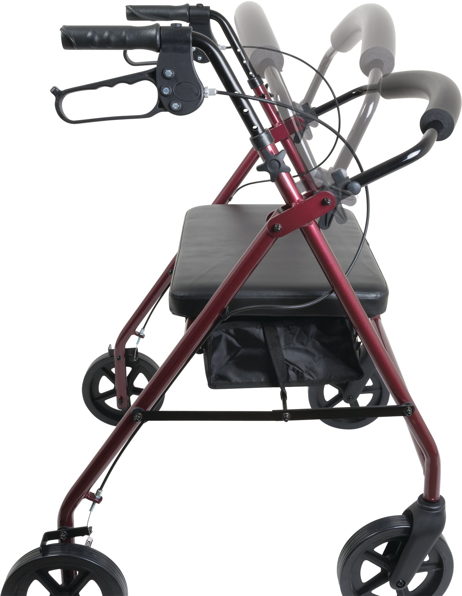 bariatric rollator w 8 wheels burgundy