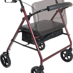 bariatric rollator w 8 wheels burgundy