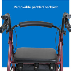 bariatric rollator w 8 wheels burgundy