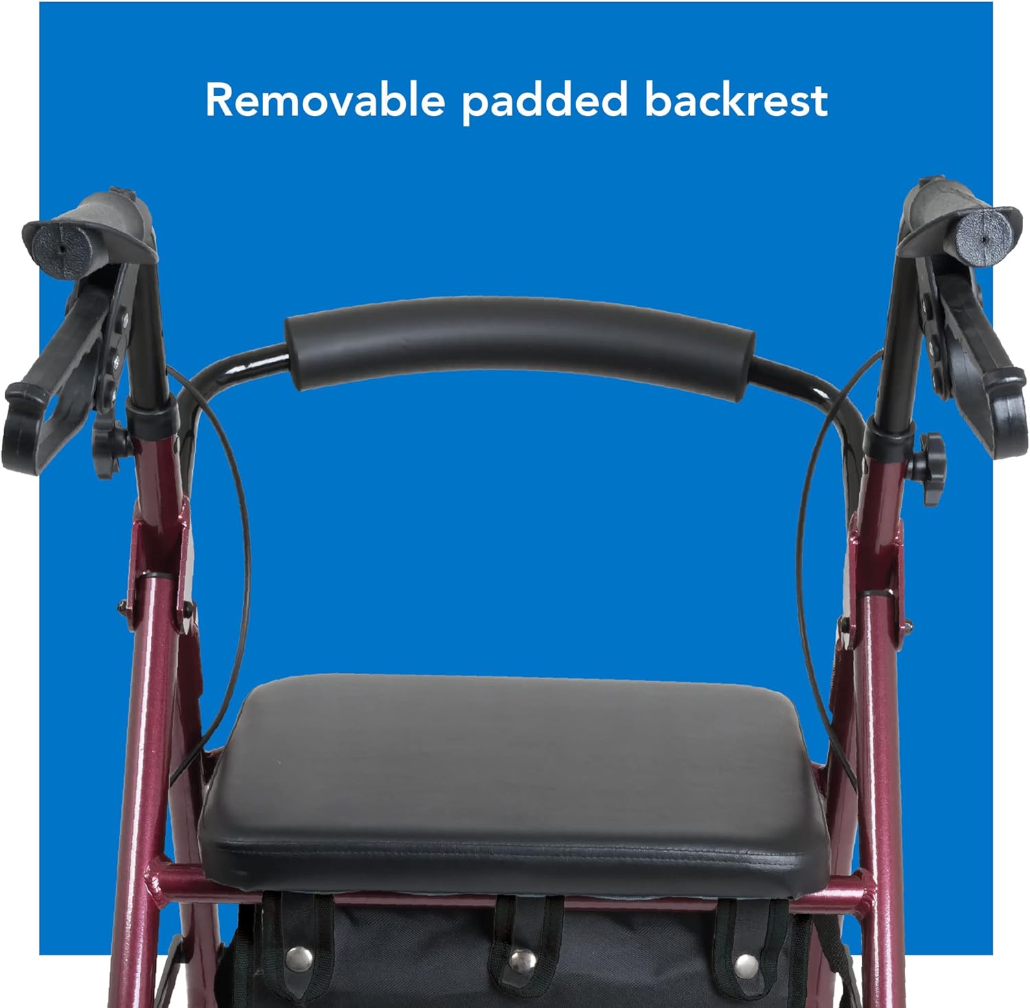 bariatric rollator w 8 wheels burgundy