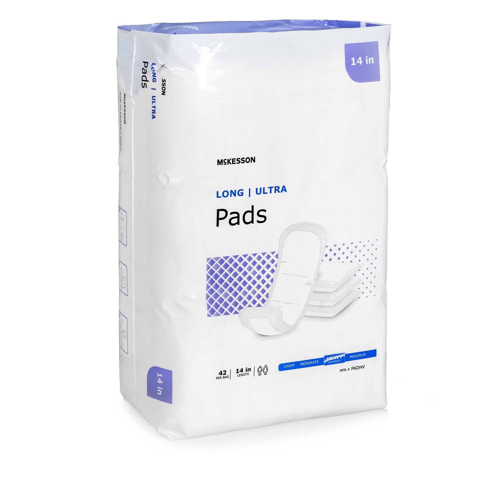 Bladder Control Pad McKesson Ultra 14 Inch Length Heavy Absorbency Polymer Core One Size Fits Most, Packaging Type- Case